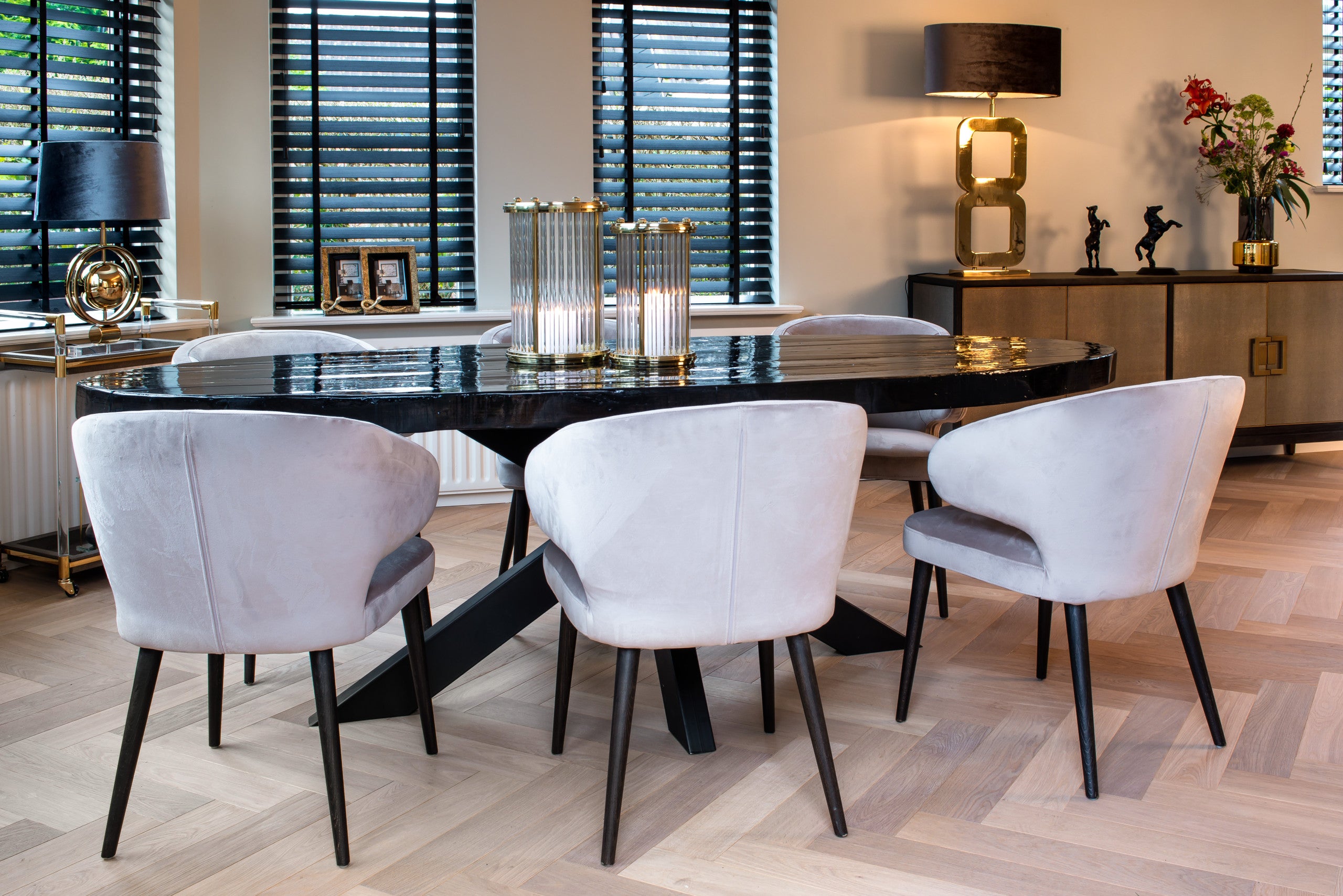 Dining chair Indigo khaki velvet