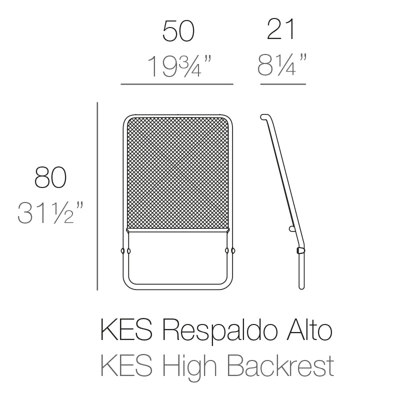 Kes Backrest High 50X21X80