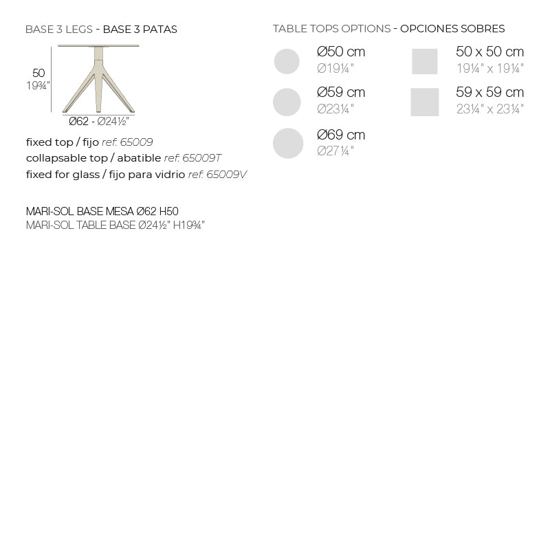 Mari-Sol Table Base H:50Cm