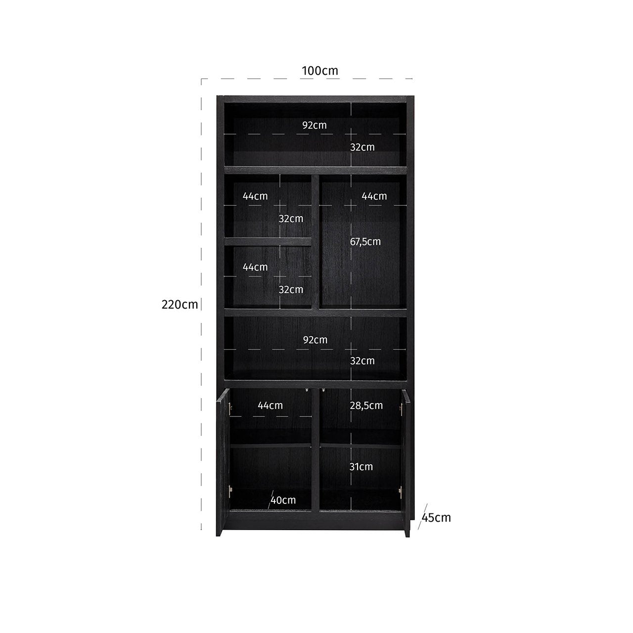 Display cabinet Oakura black