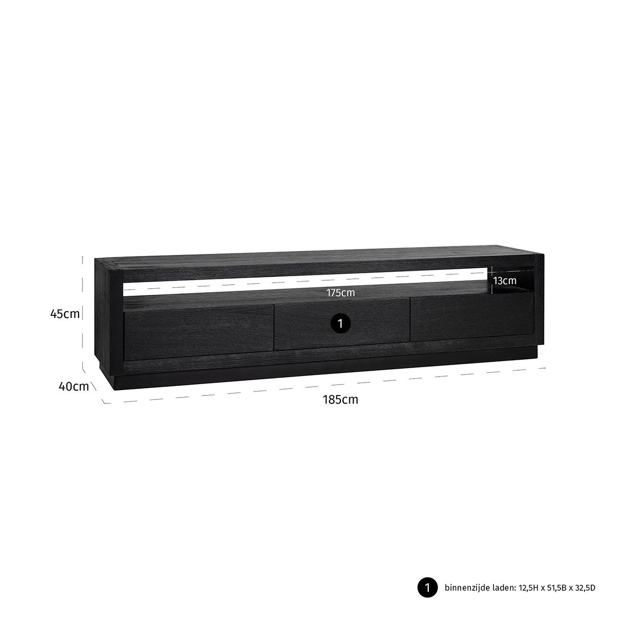 TV cabinet Oakura black