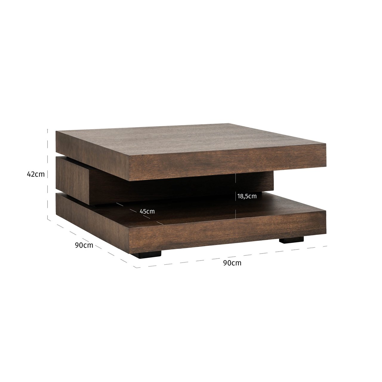 Coffee table Oakura brown 90x90
