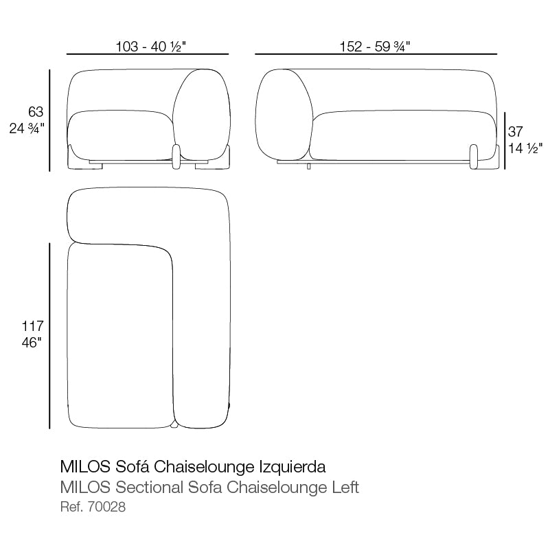 Milos Chaiselongue Left Section
