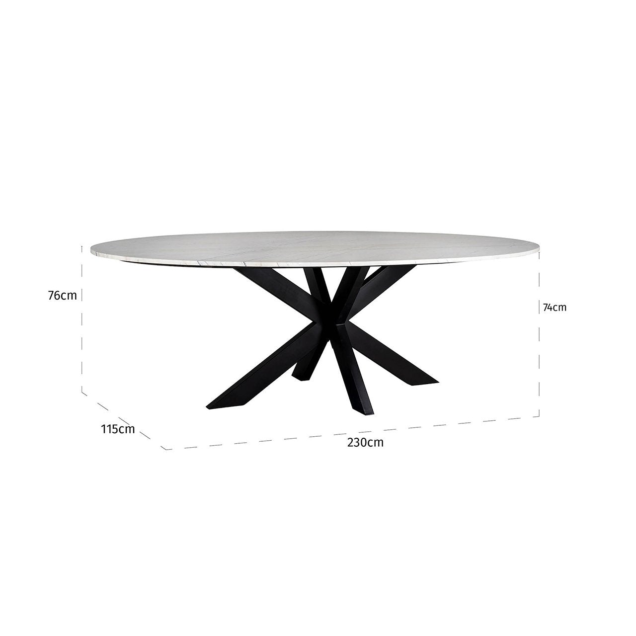 Dining table Lexington white oval 230