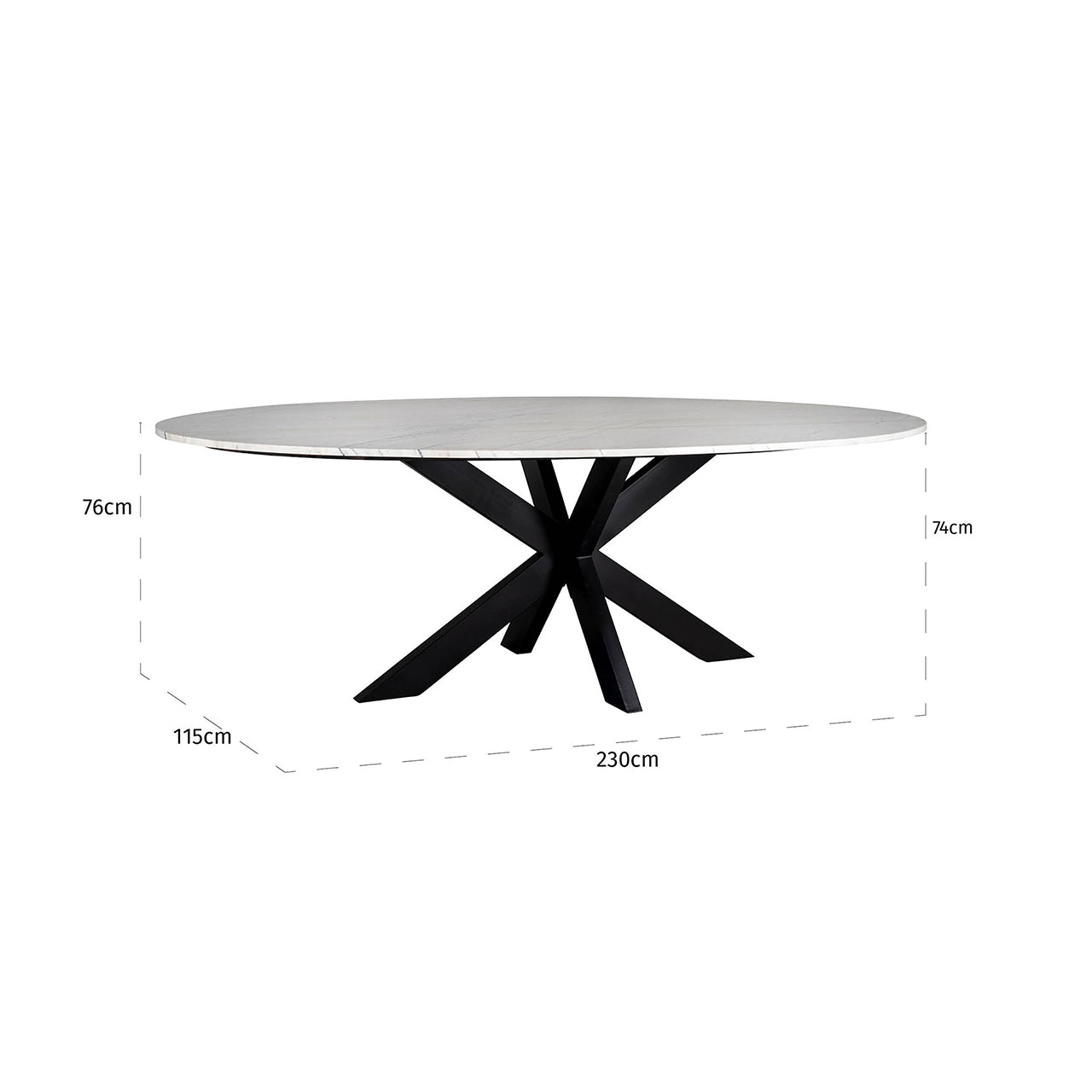 Dining table Lexington oval 230 (White)