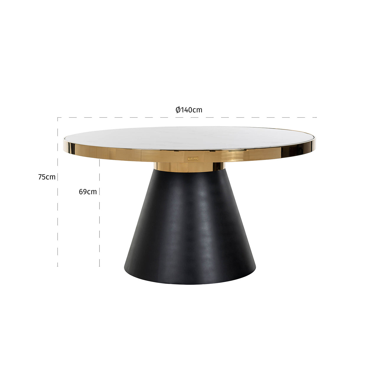 Dining table Odin 140Ø (Gold)