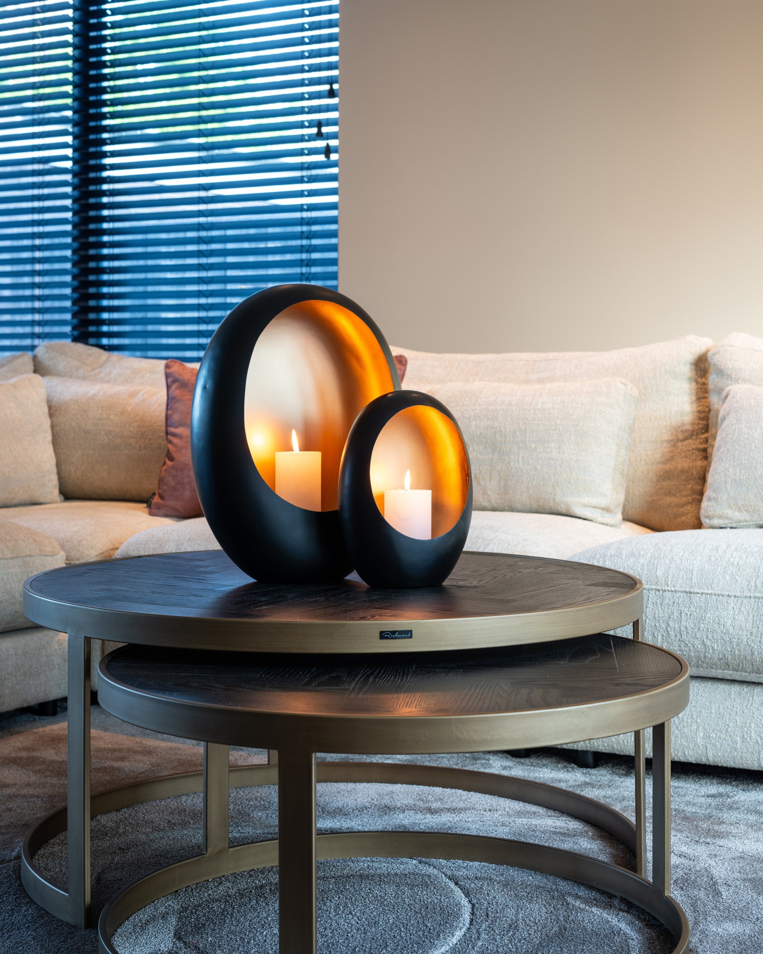 Coffee table Blackbone Brass black rustic (Set of 2)