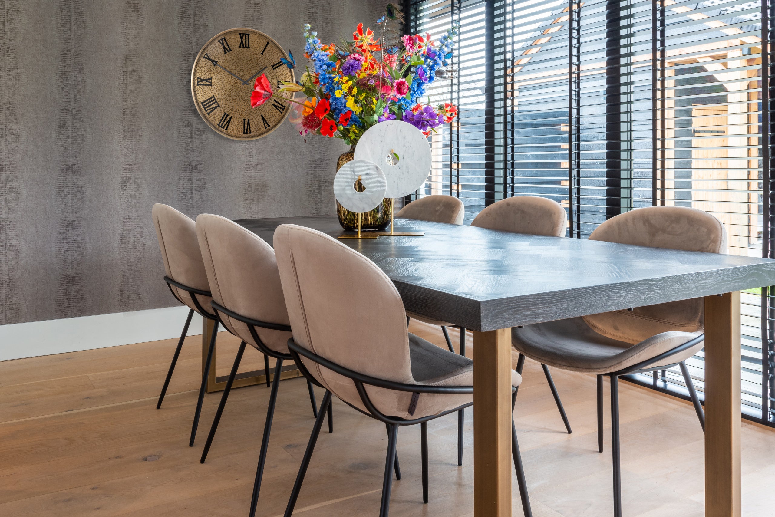 Dining table Blackbone Brass black rustic 220