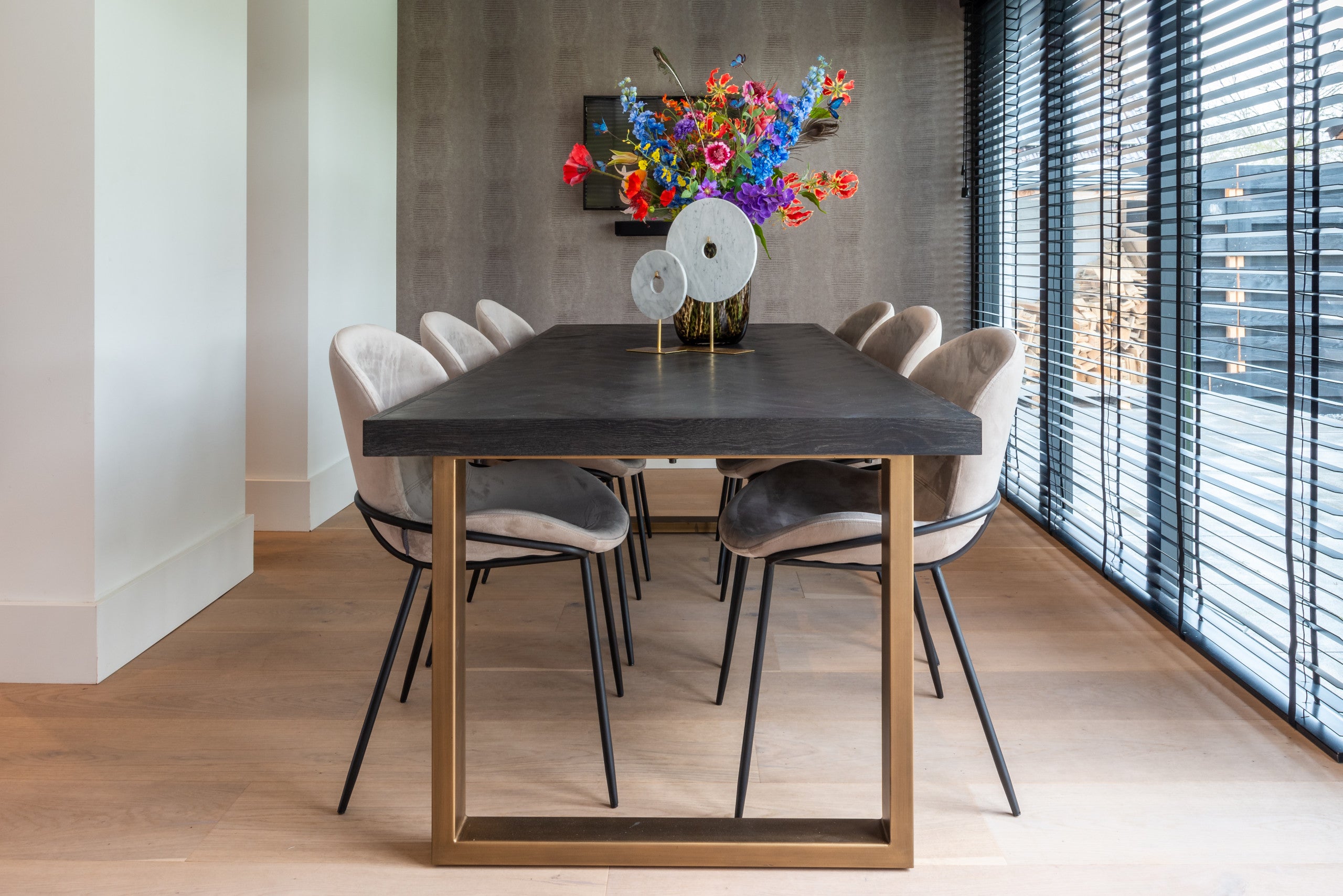 Dining table Blackbone Brass black rustic 220
