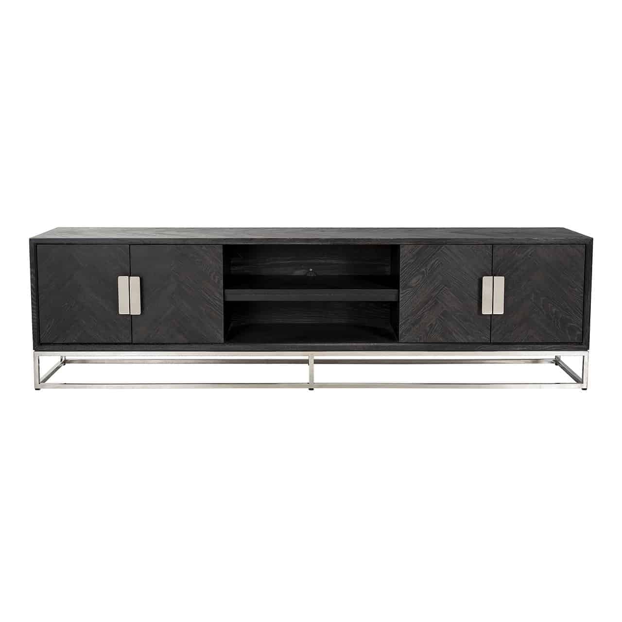 TV-kast Blackbone zilver 4-deurs 220 (Zwart rustiek)