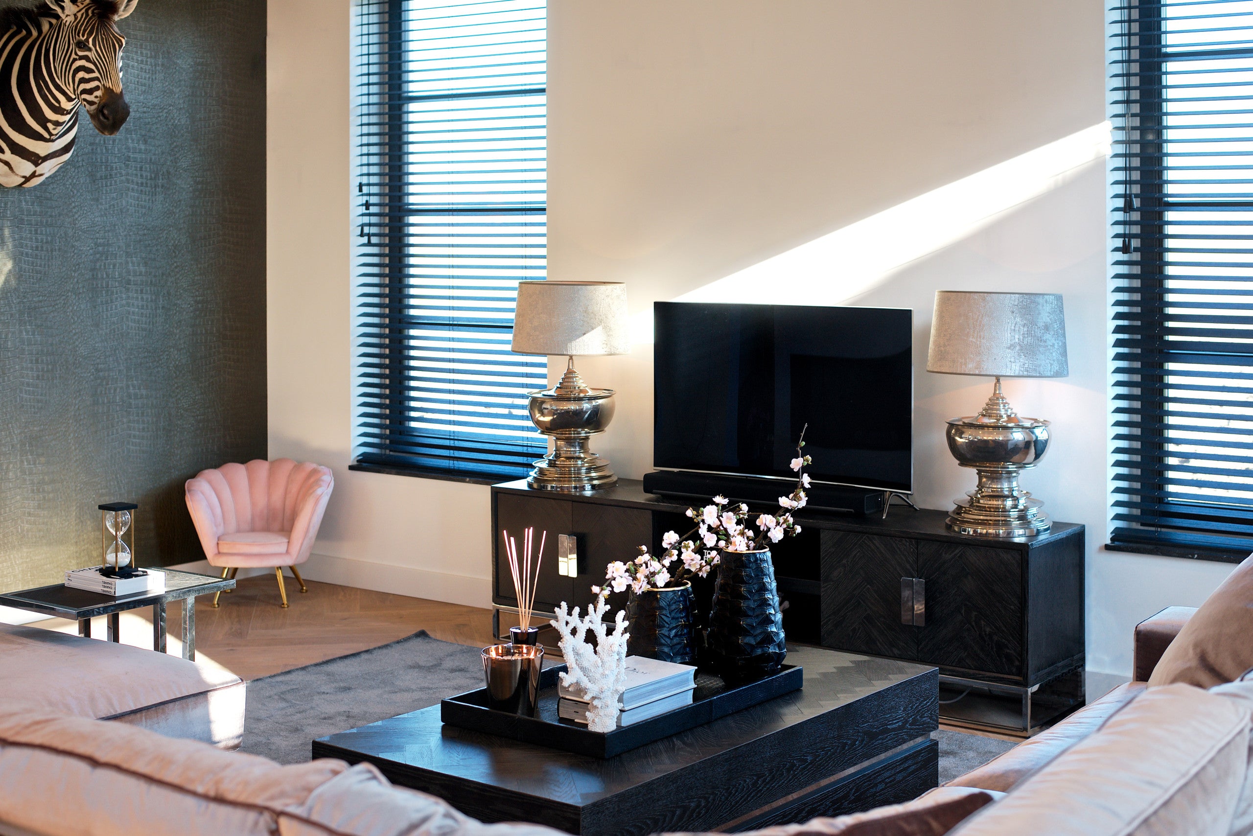TV cabinet Blackbone Silver black rustic 220