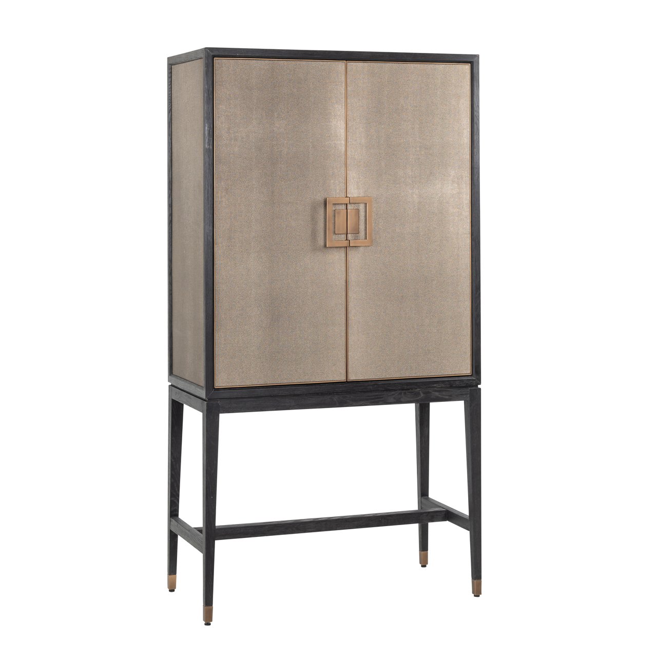 Storage cabinet Bloomville brass shagreen