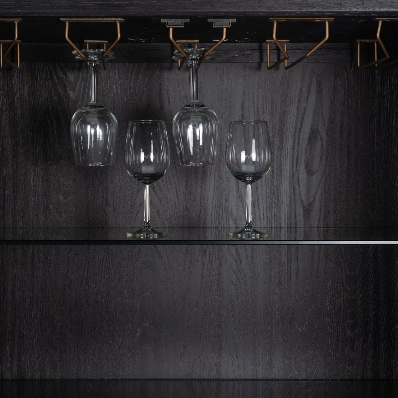 Storage cabinet Bloomville brass shagreen