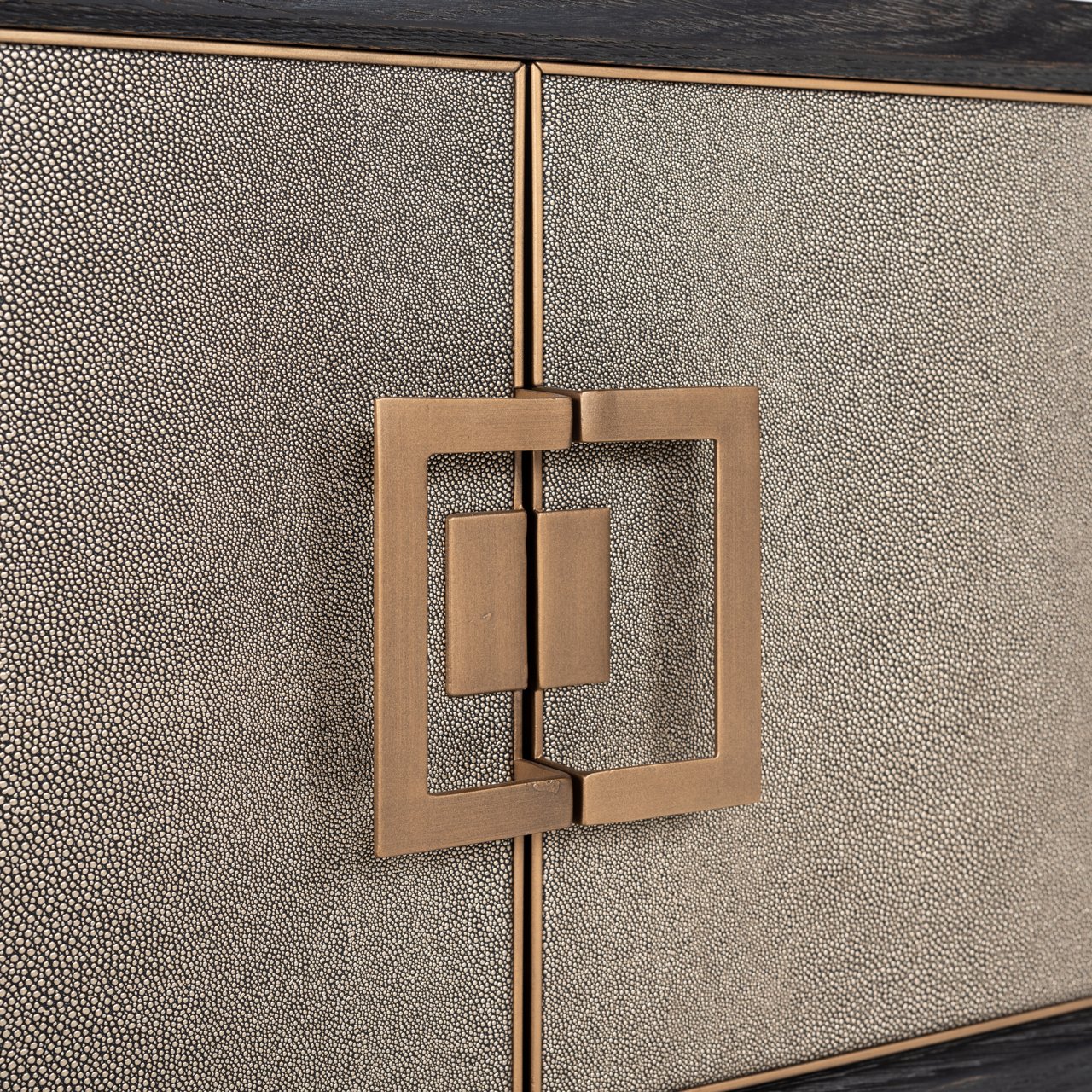 TV cabinet Bloomville brass shagreen
