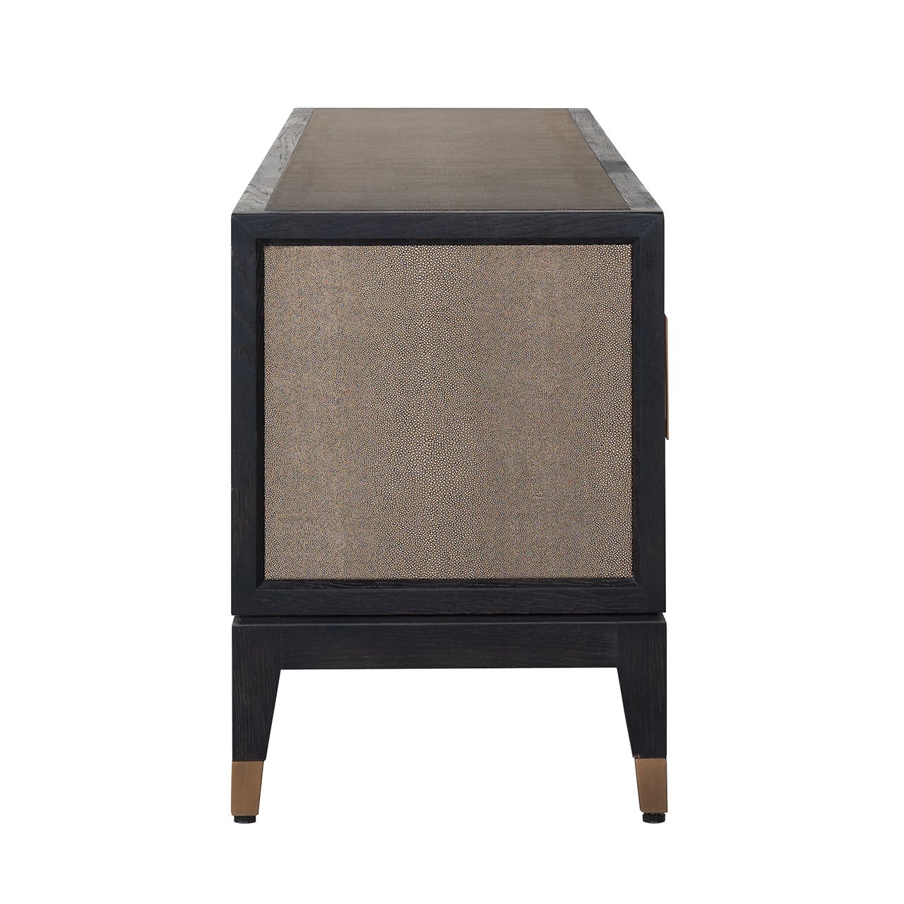 TV cabinet Bloomville brass shagreen