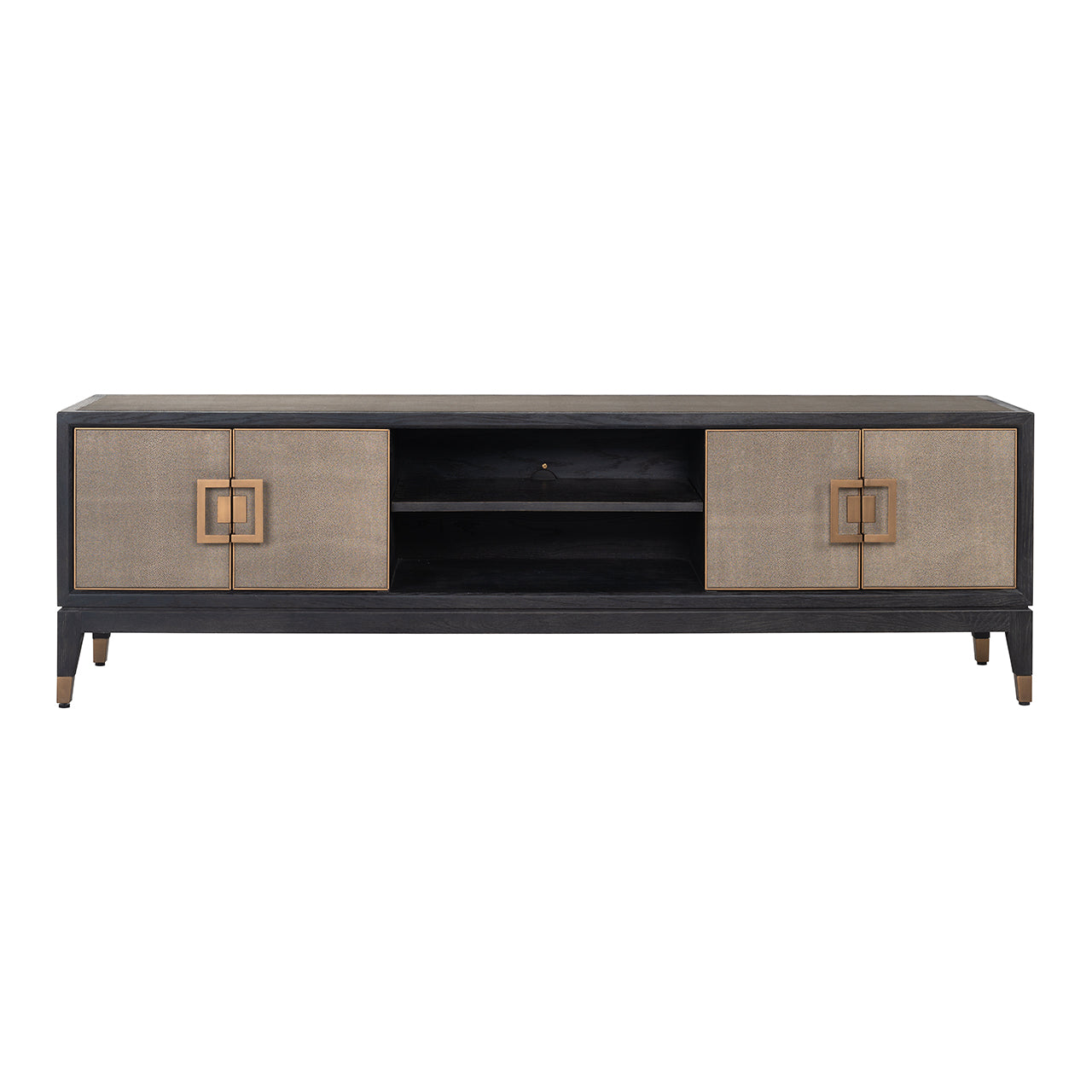 TV cabinet Bloomville brass shagreen