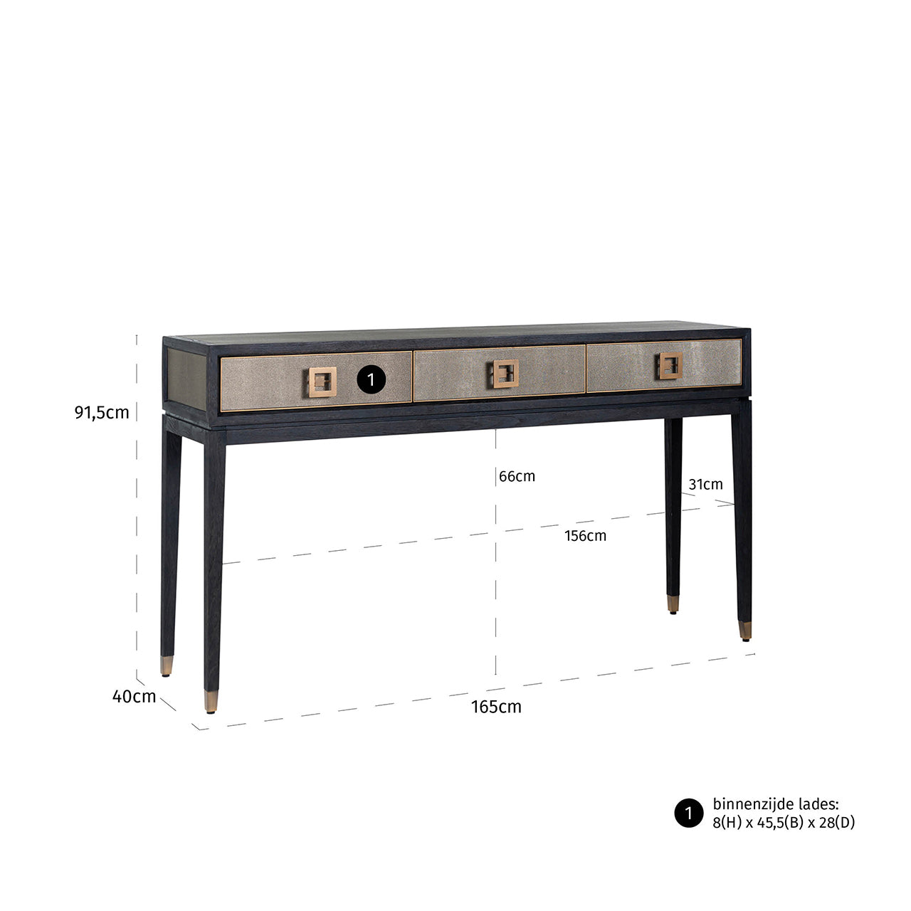 Console Bloomville brass shagreen