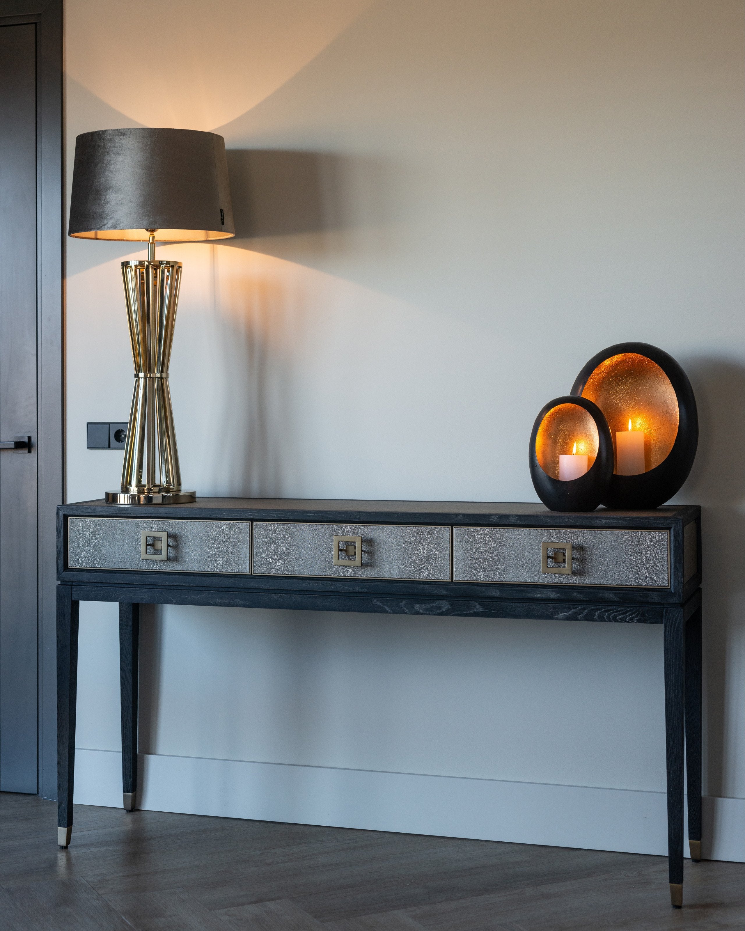 Console Bloomville brass shagreen