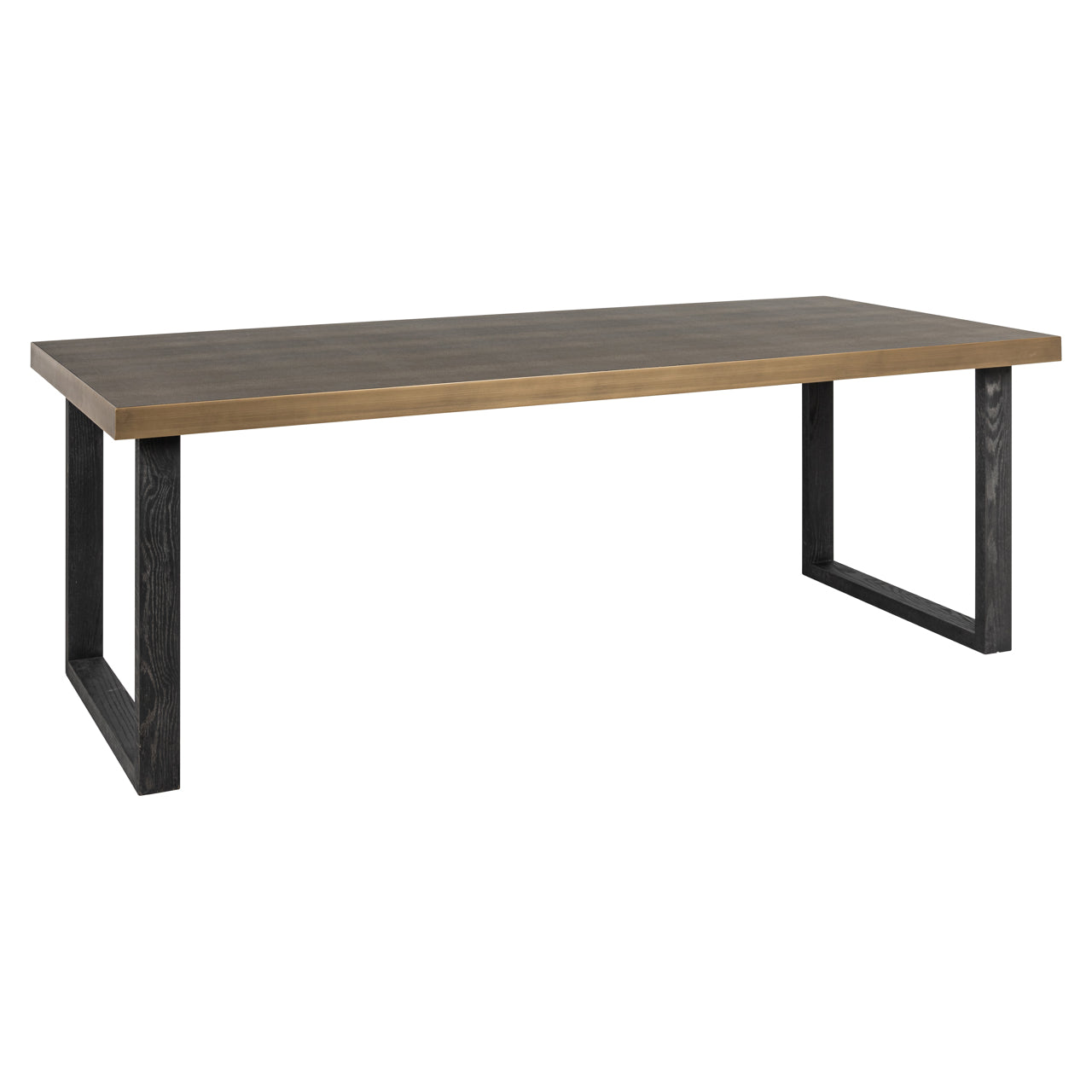 Dining table Bloomville brass shagreen incl. glass top 200