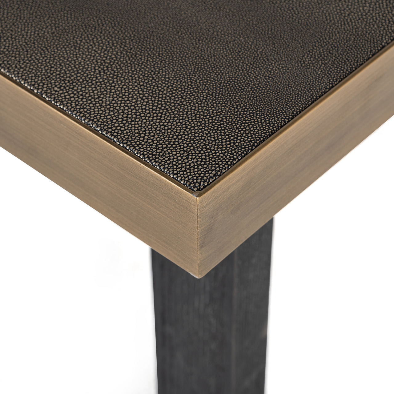 Dining table Bloomville brass shagreen incl. glass top 230