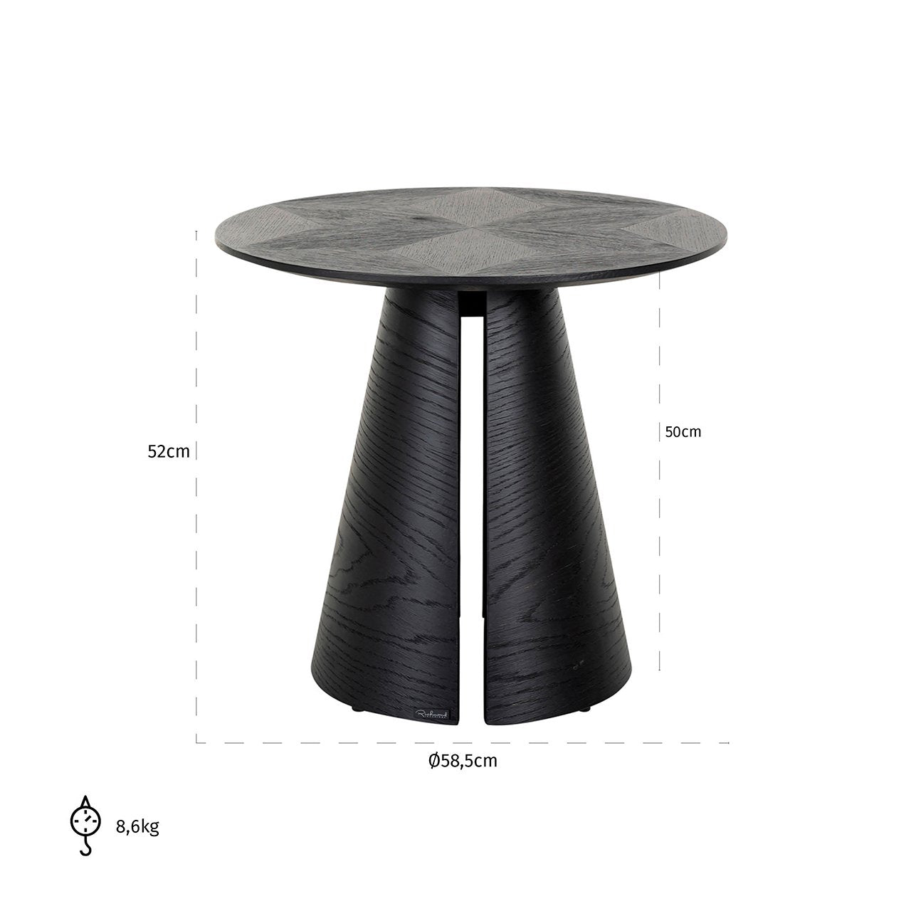 End table Blax black 58Ø