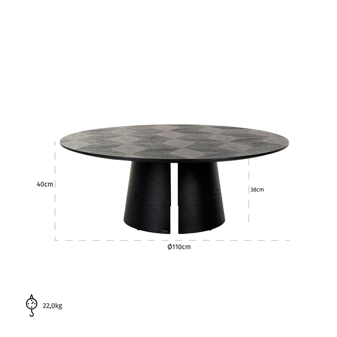Coffee table Blax black 110Ø