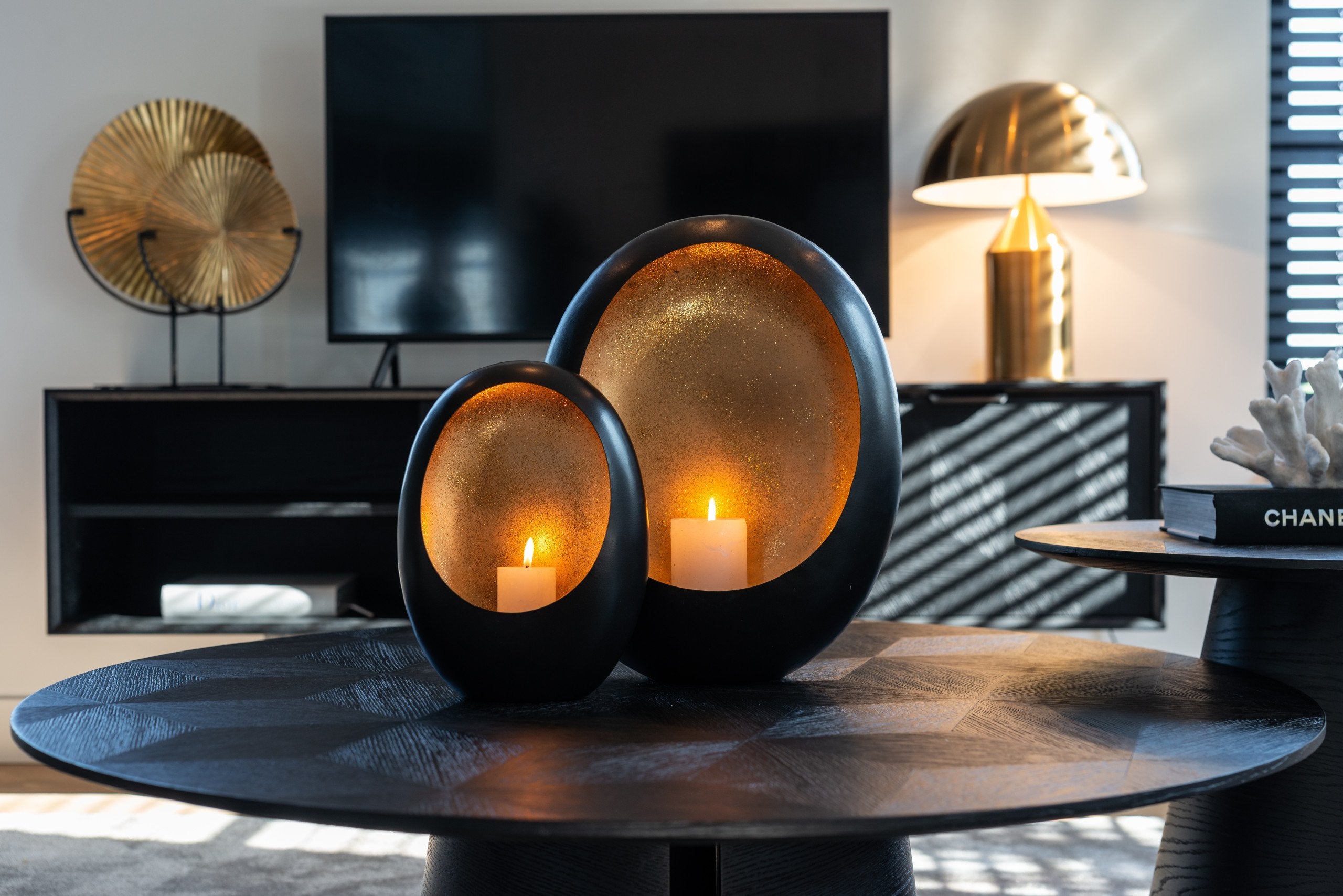 Coffee table Blax black 110Ø