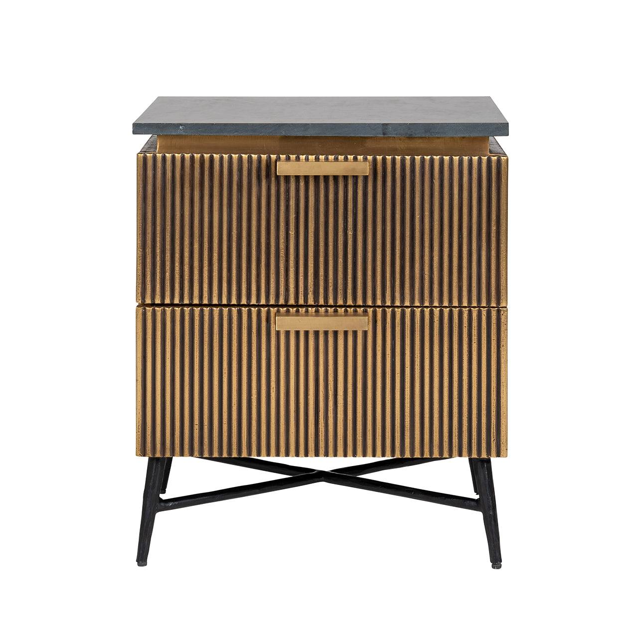 Nightstand Ironville 2-drawers (Gold)