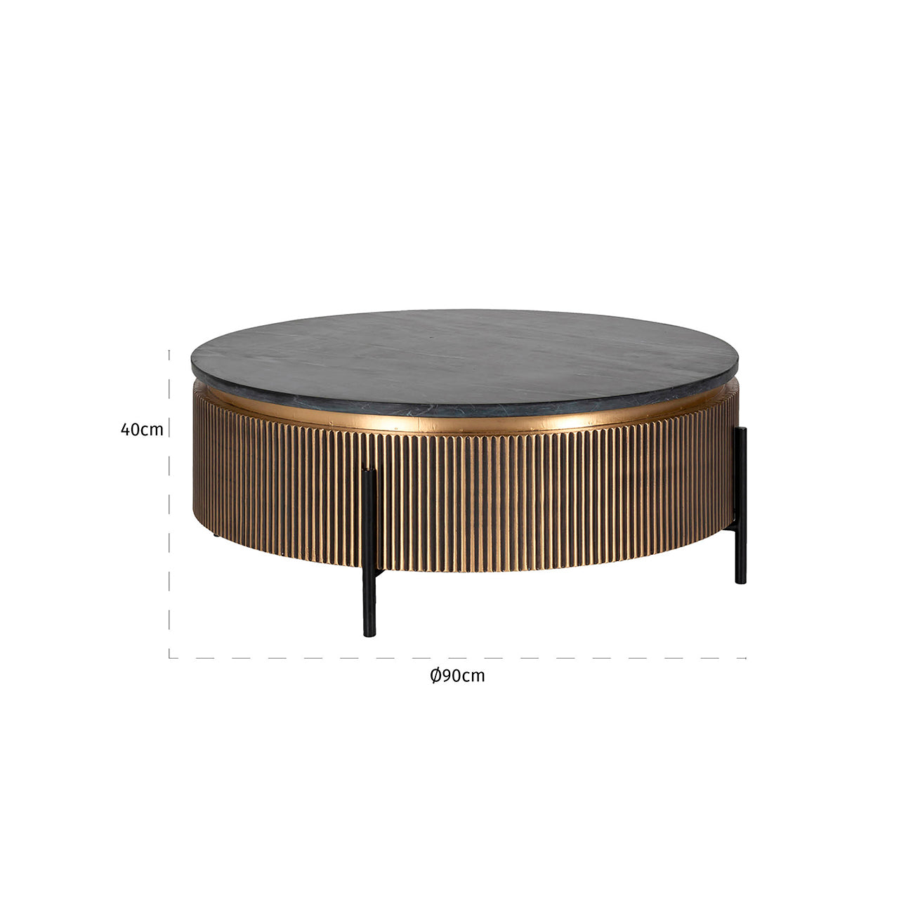 Coffee table Ironville gold 90Ø