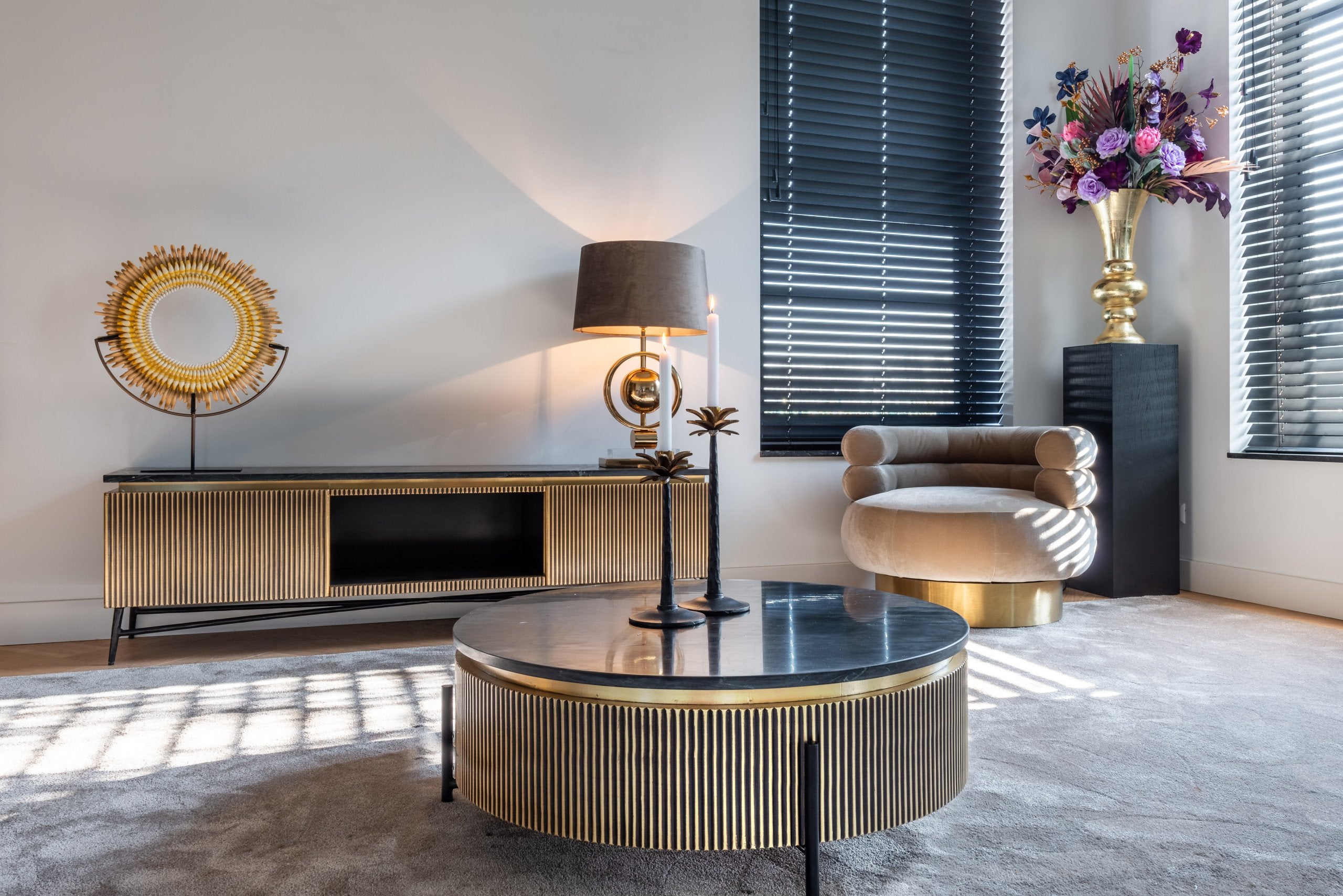 TV cabinet Ironville gold