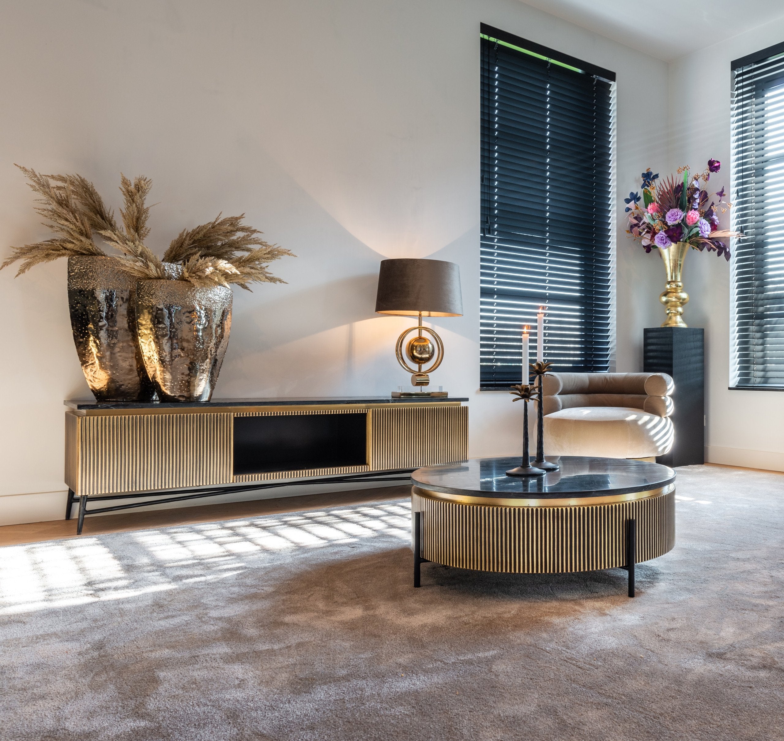 Coffee table Ironville gold 90Ø