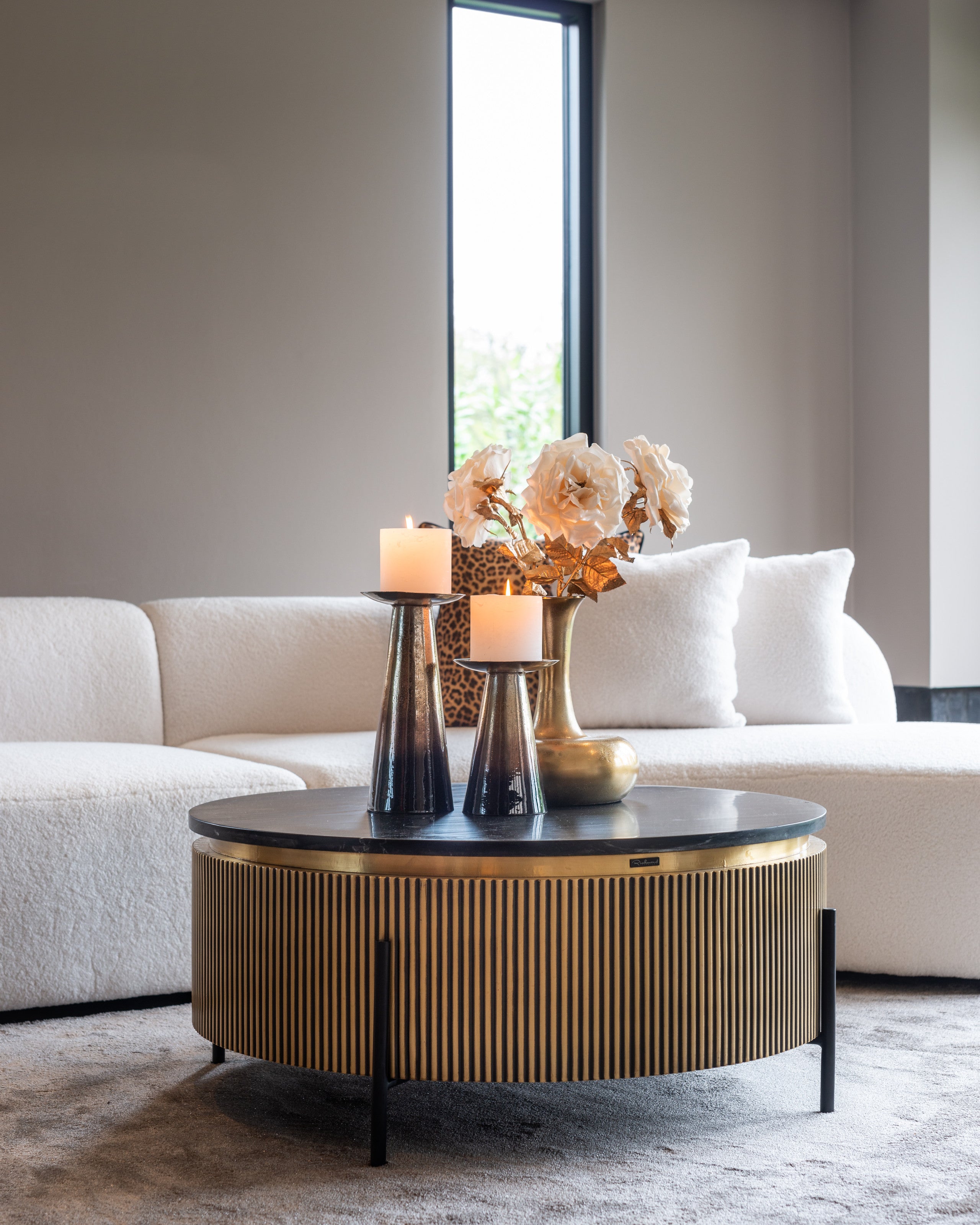 Couchtisch Ironville 90Ø (Gold)