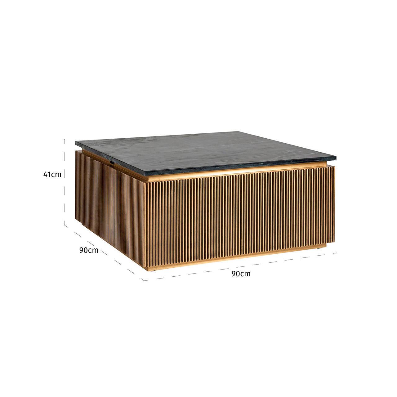 Coffee table Ironville gold 90x90