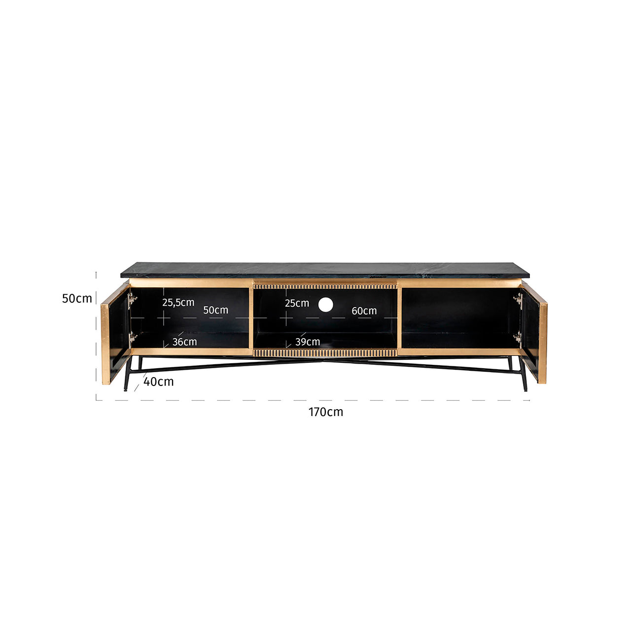TV cabinet Ironville gold