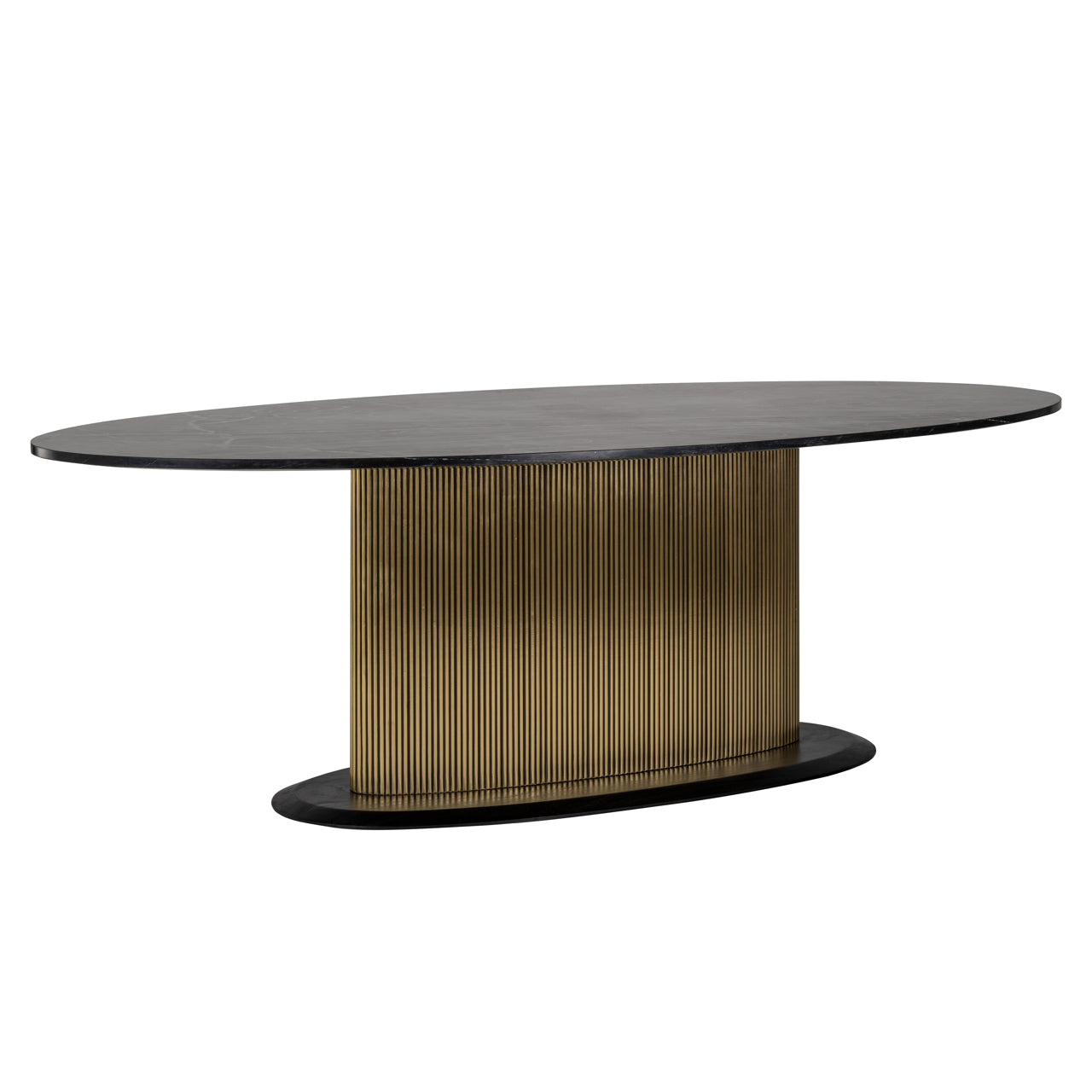 Esstisch Ironville oval 235 (Schwarz/Gold)