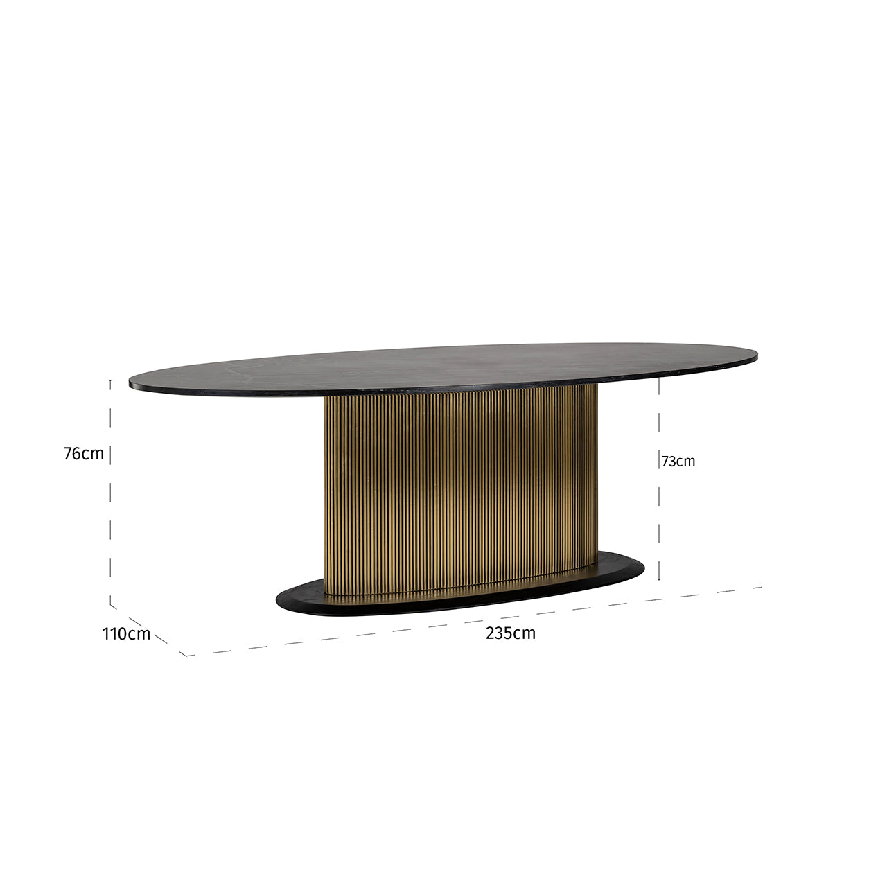 Dining table Ironville oval 235 (Black/gold)