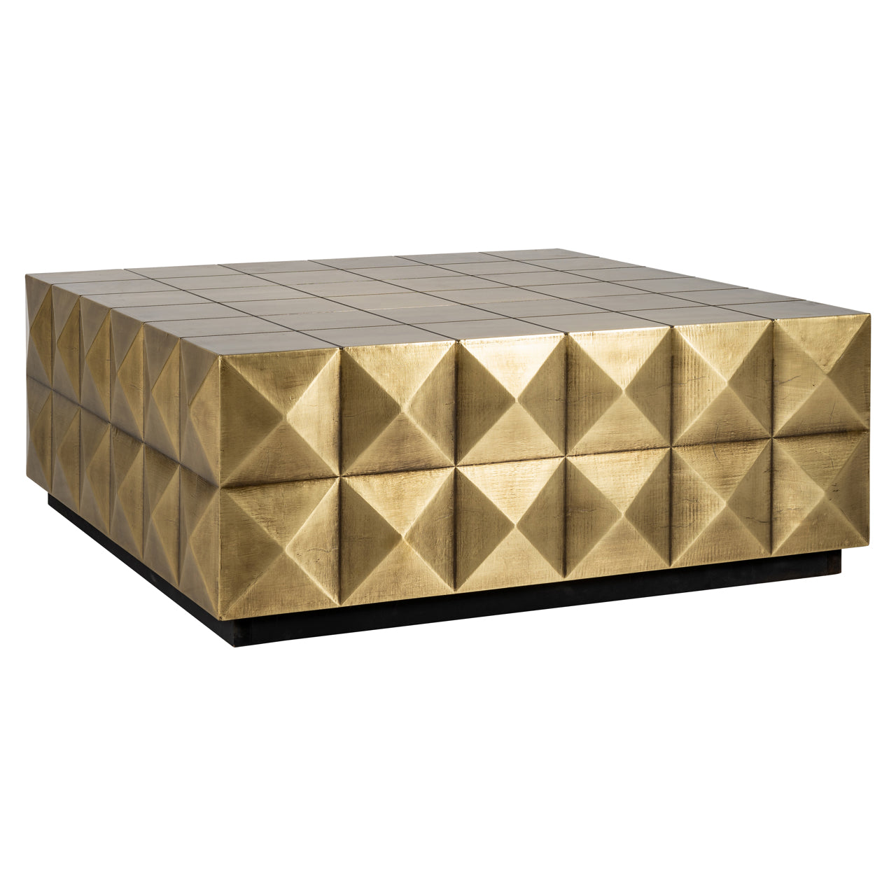 Coffee table Collada brushed gold incl. glass top