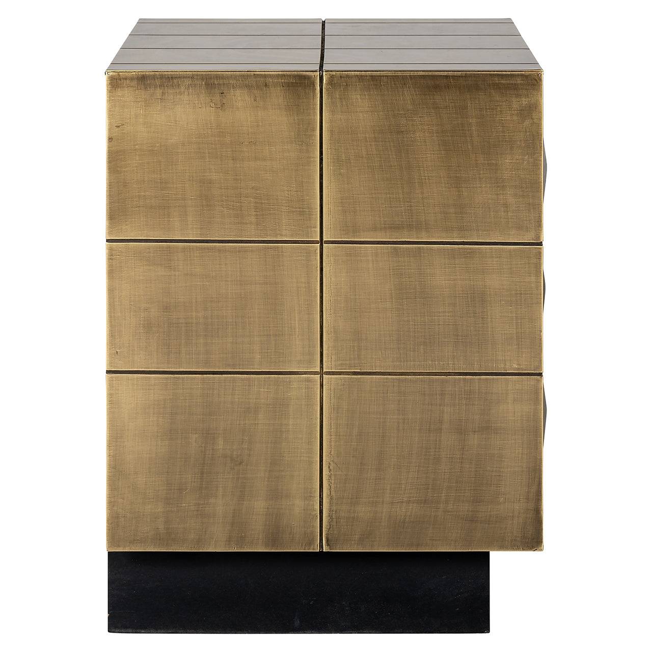 Nightstand Collada 3-drawers (Brushed Gold)