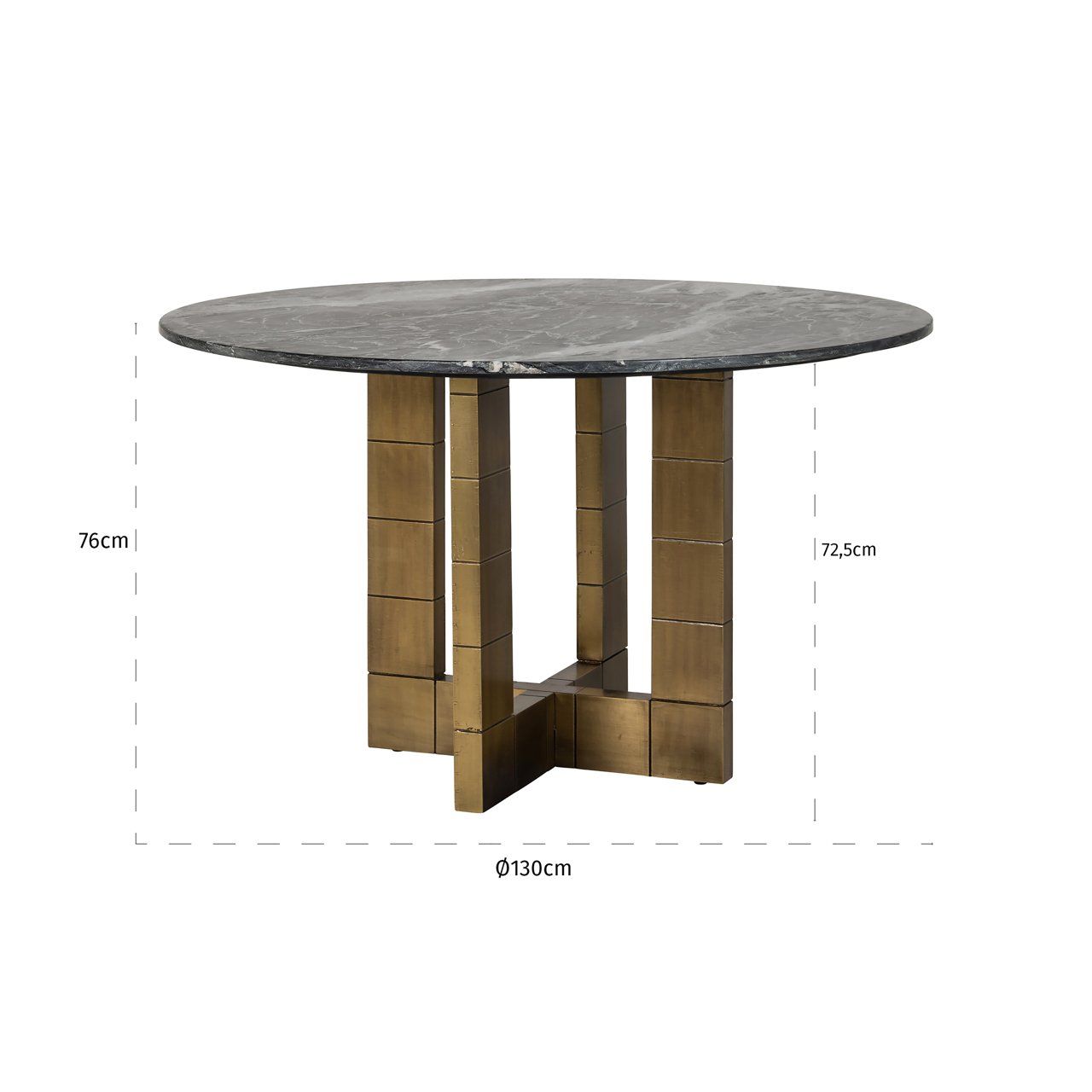 Dining table Collada black/gold 130Ø