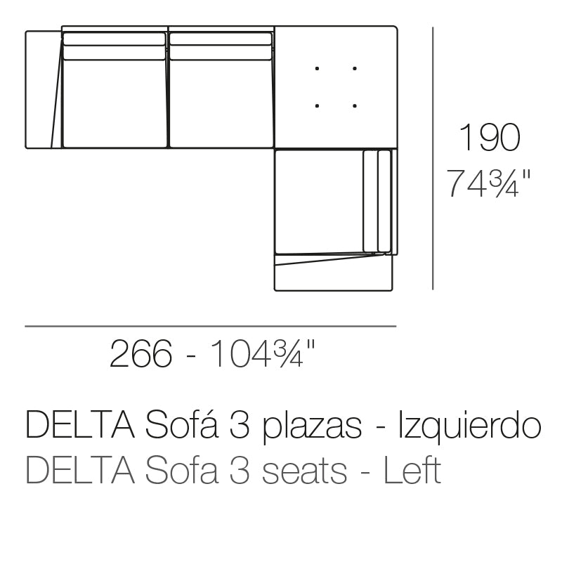 Delta Corner Sofa 3 Seat Left