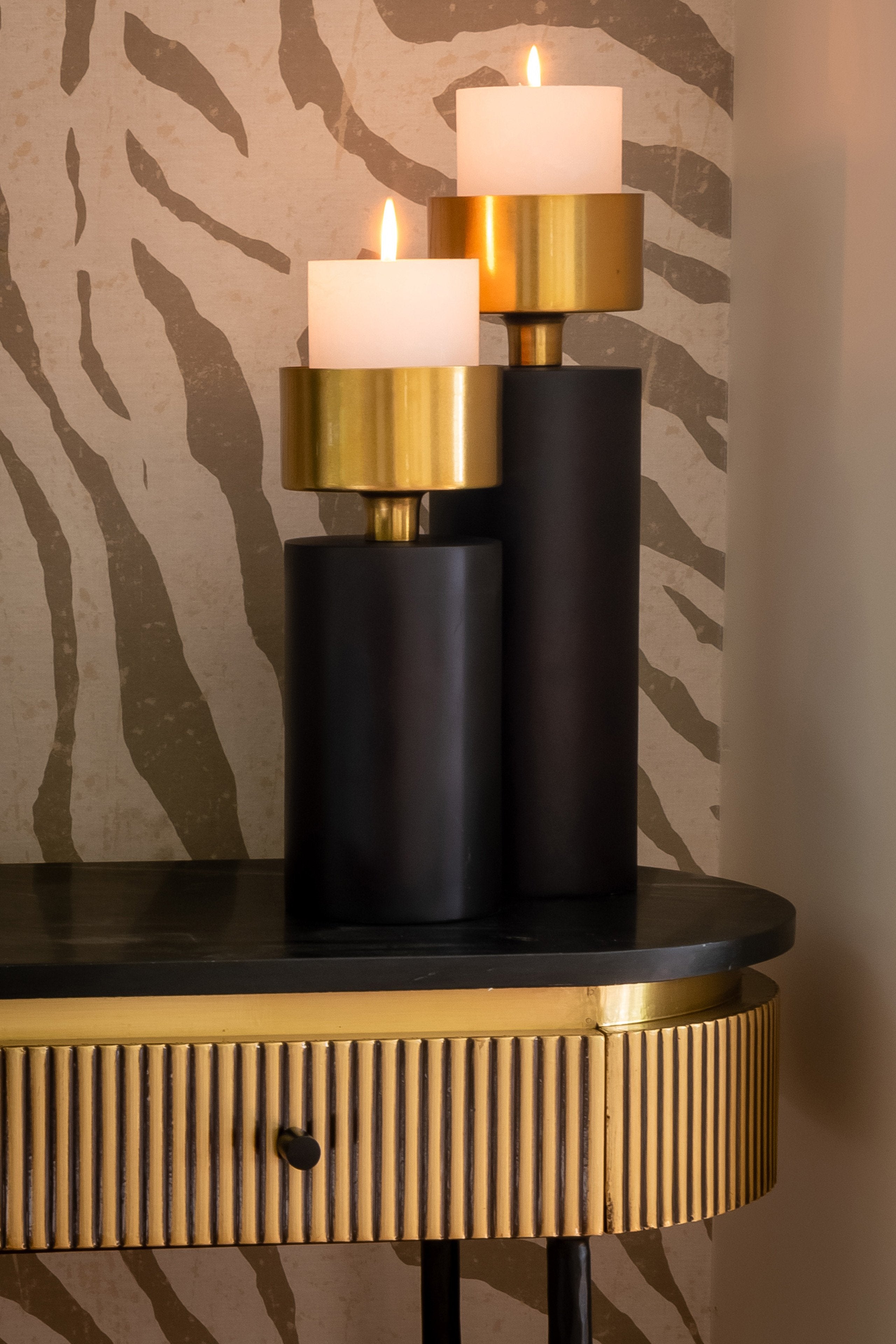 Konsole Ironville mit 2 Schubladen (Gold)