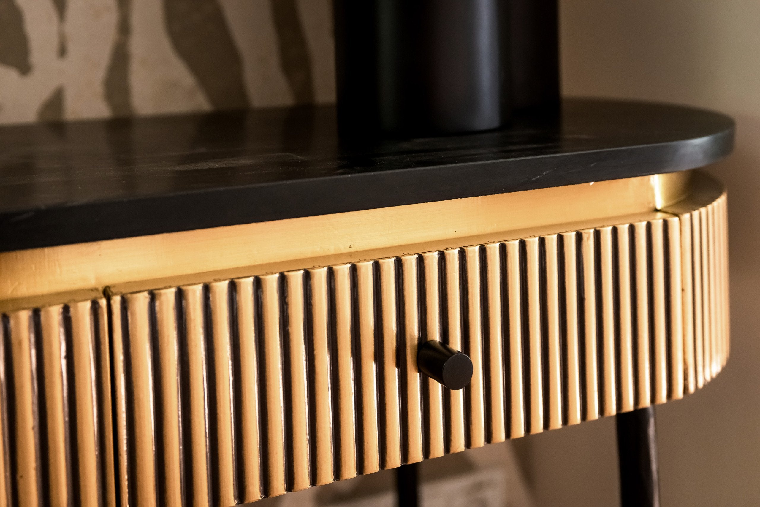 Konsole Ironville mit 2 Schubladen (Gold)