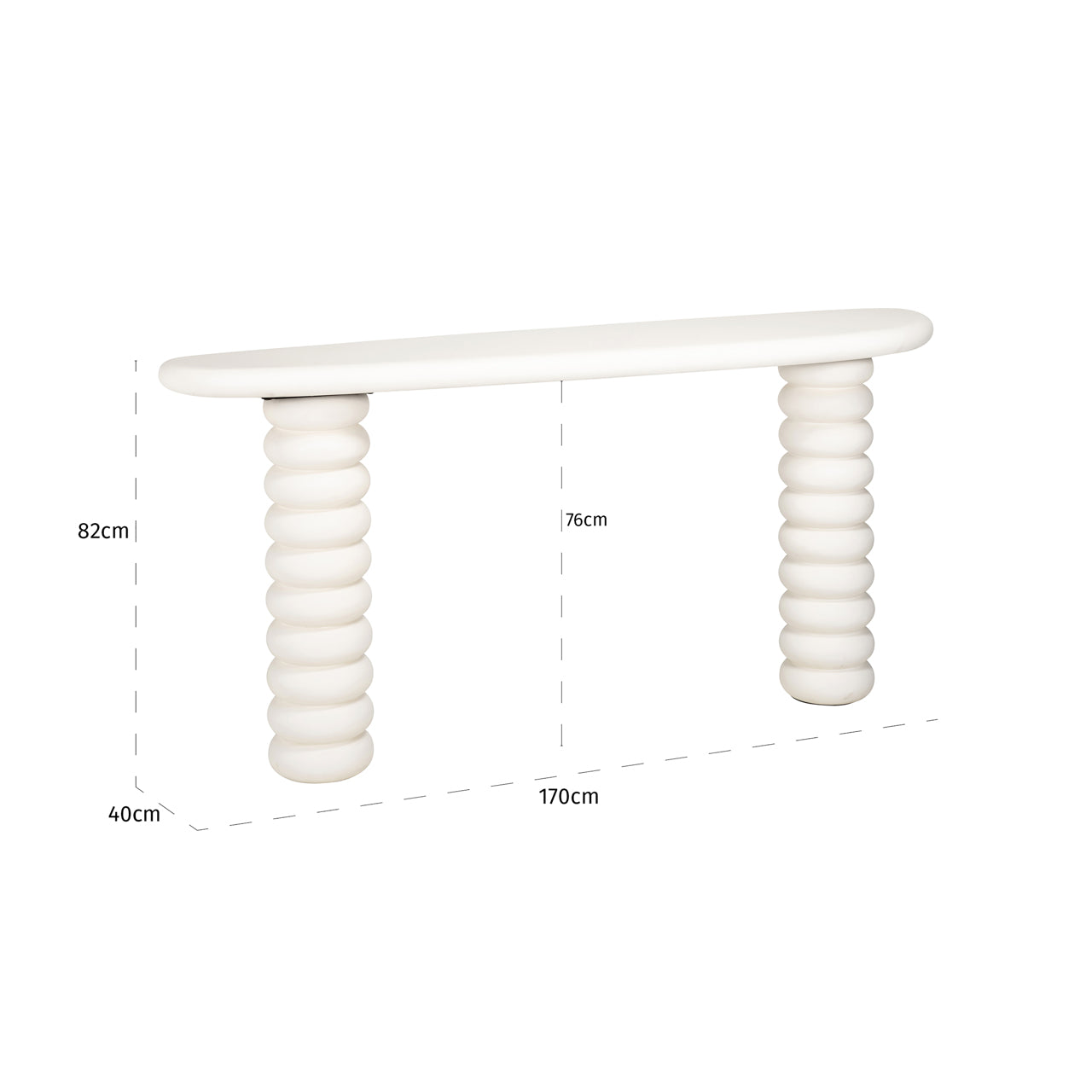 Console Bloomstone white 170
