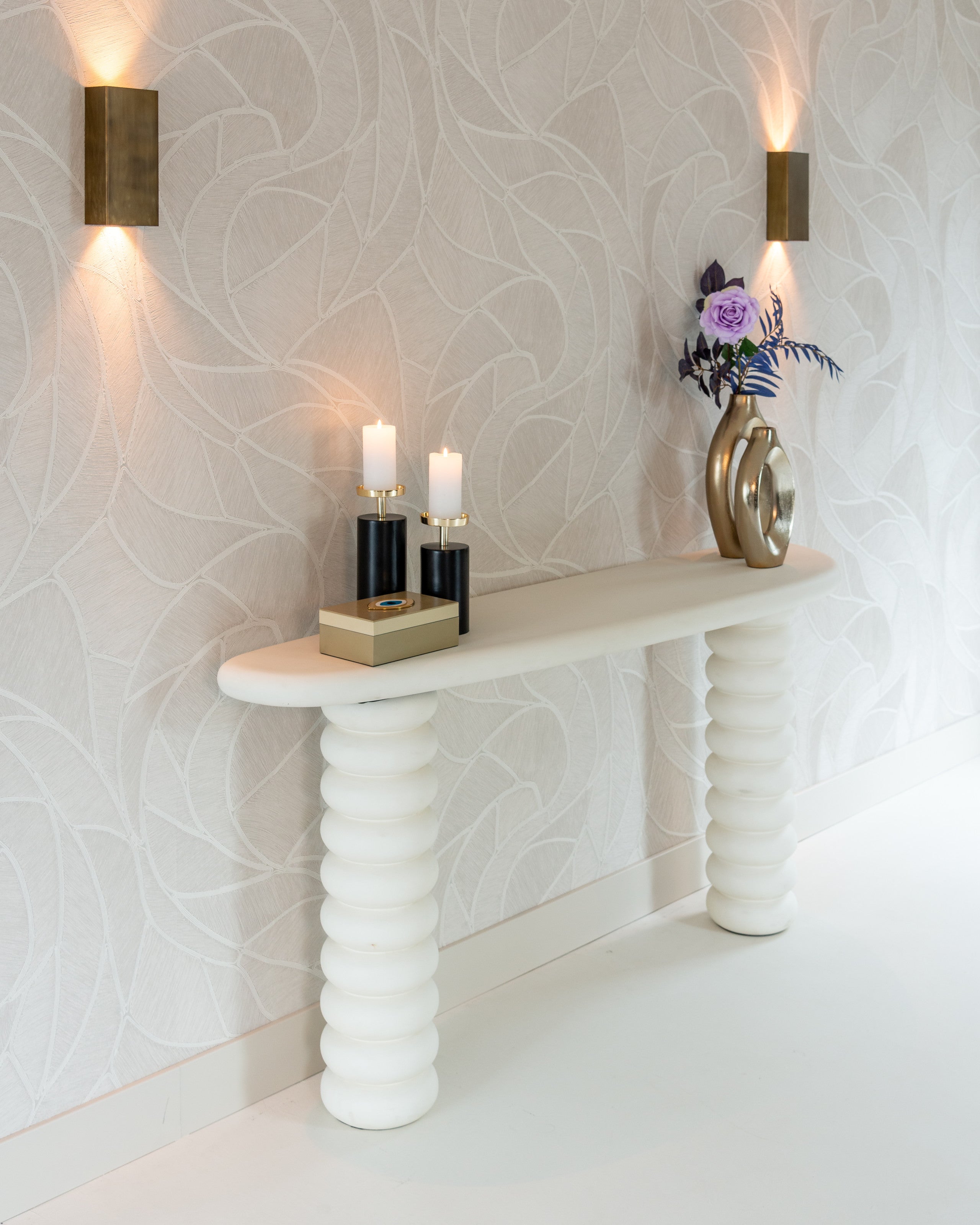Candle holder Caya black/gold small