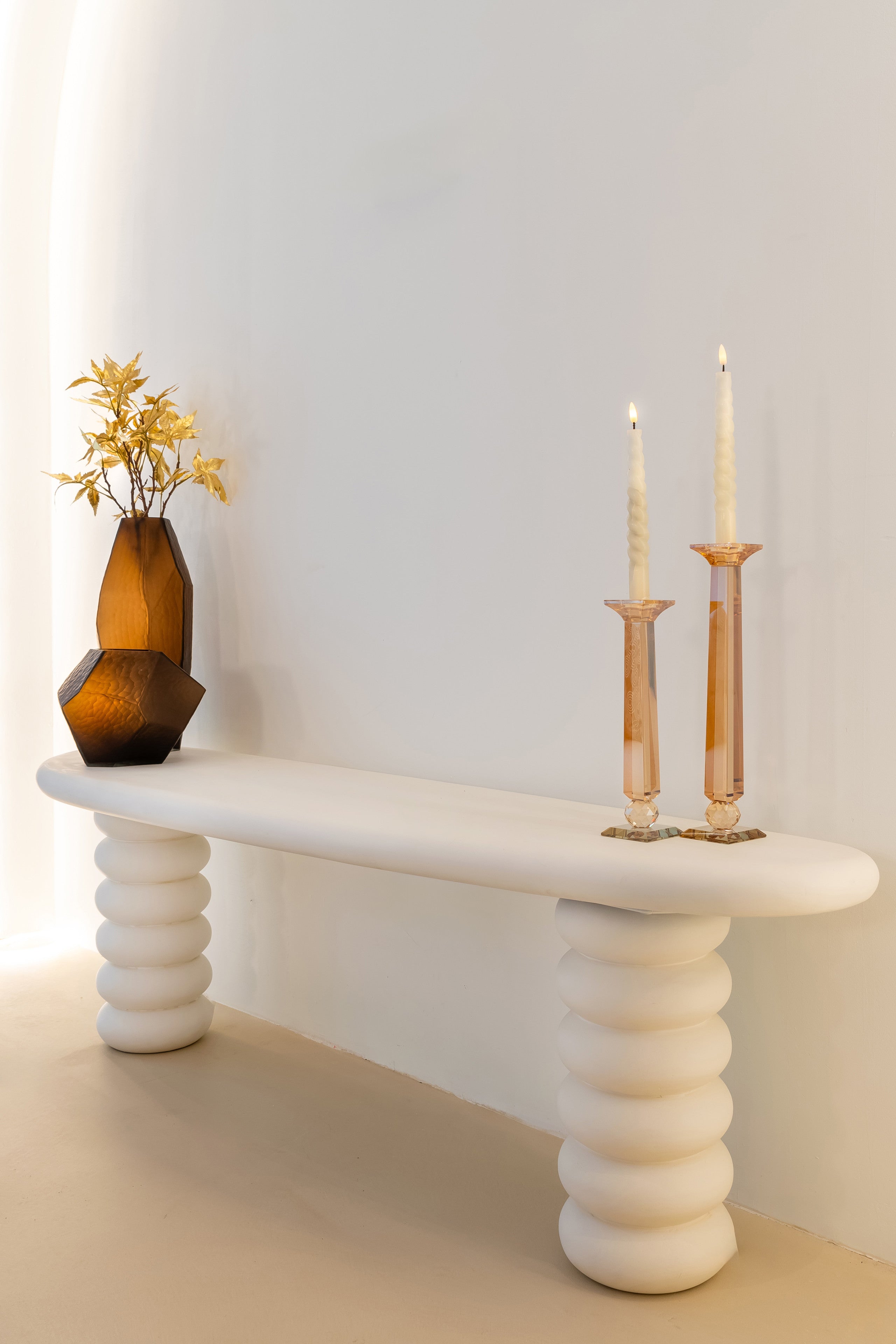 Candle holder Milou amber large