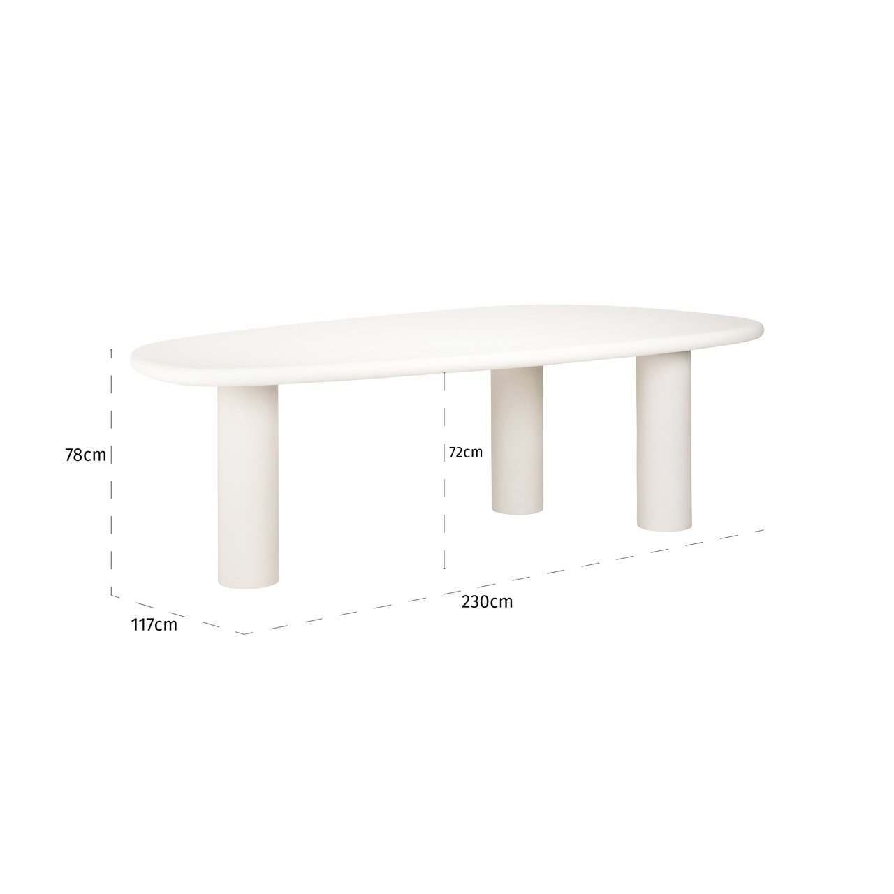 Dining table Bloomstone white 235