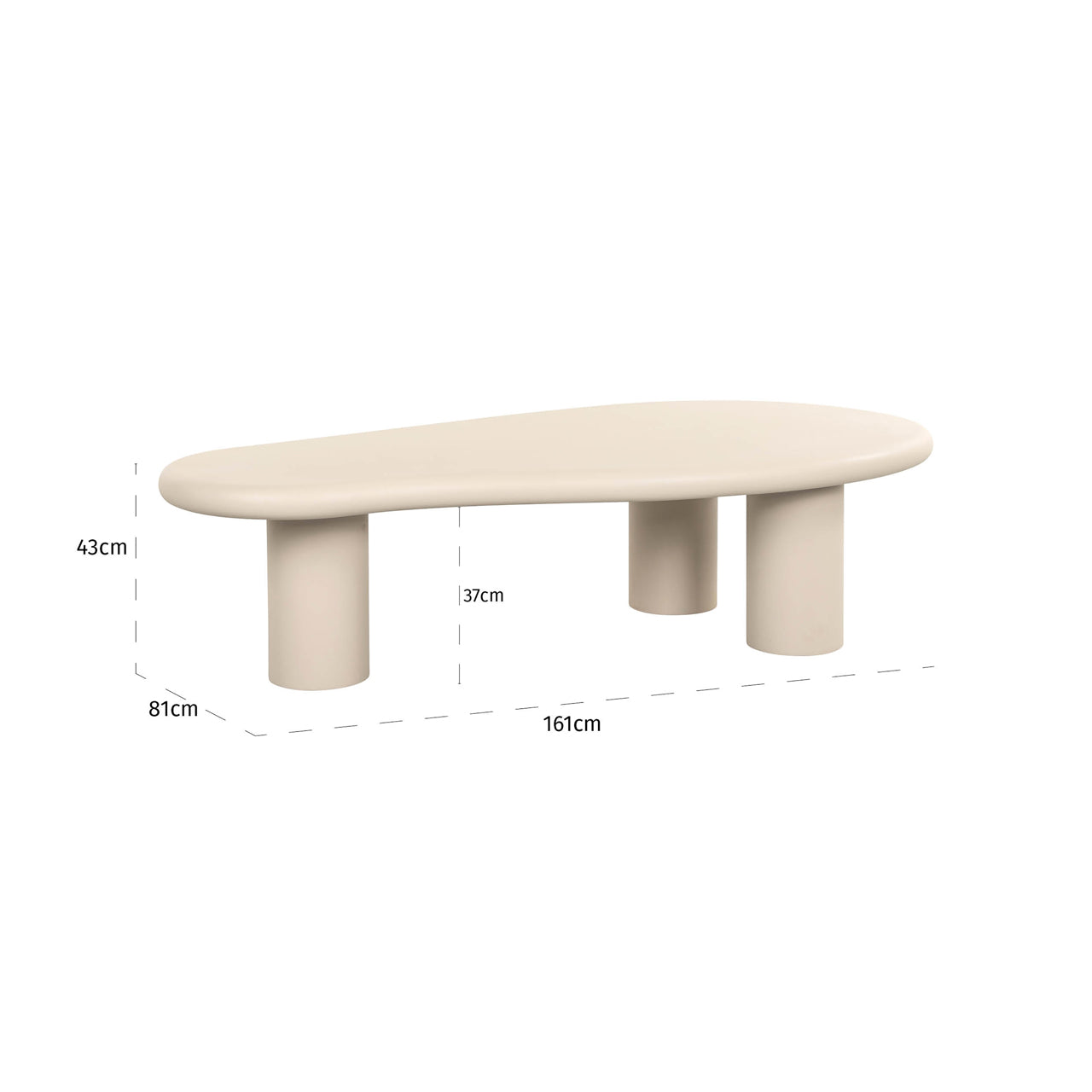 Coffee table Clayton beige 160x80