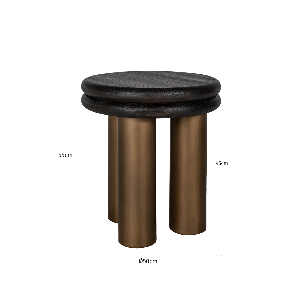 End table Macaron black rustic