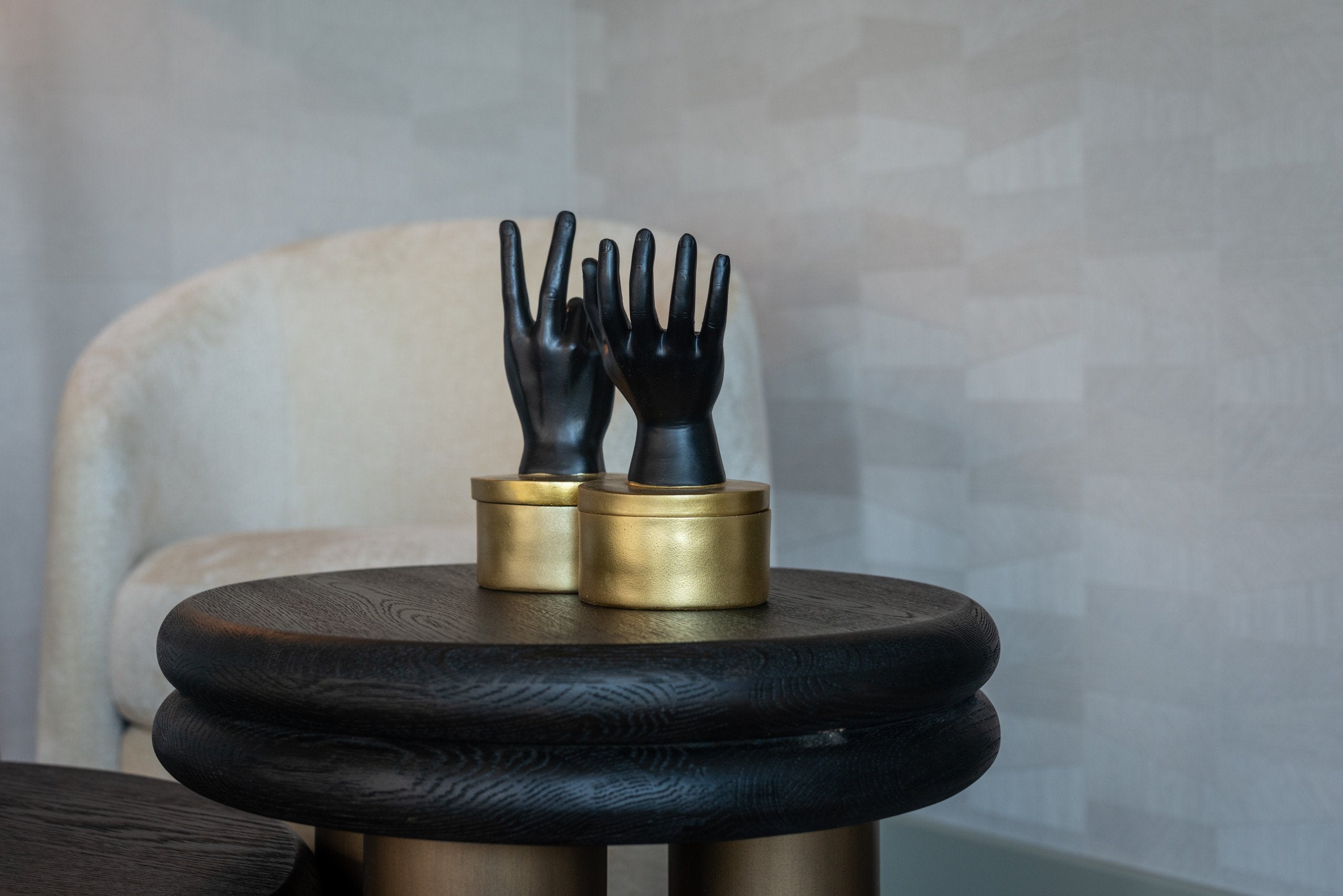 End table Macaron black rustic