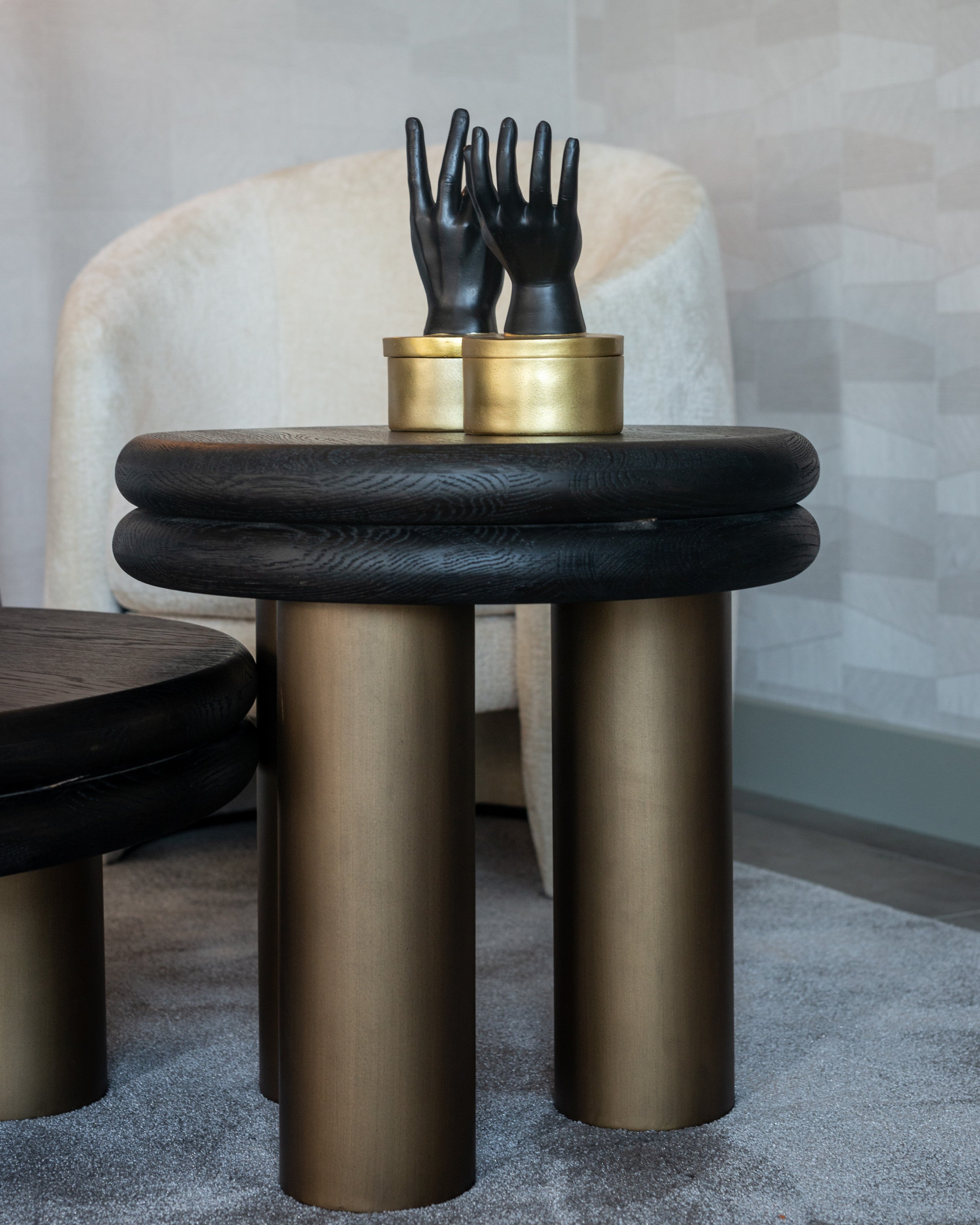 End table Macaron black rustic